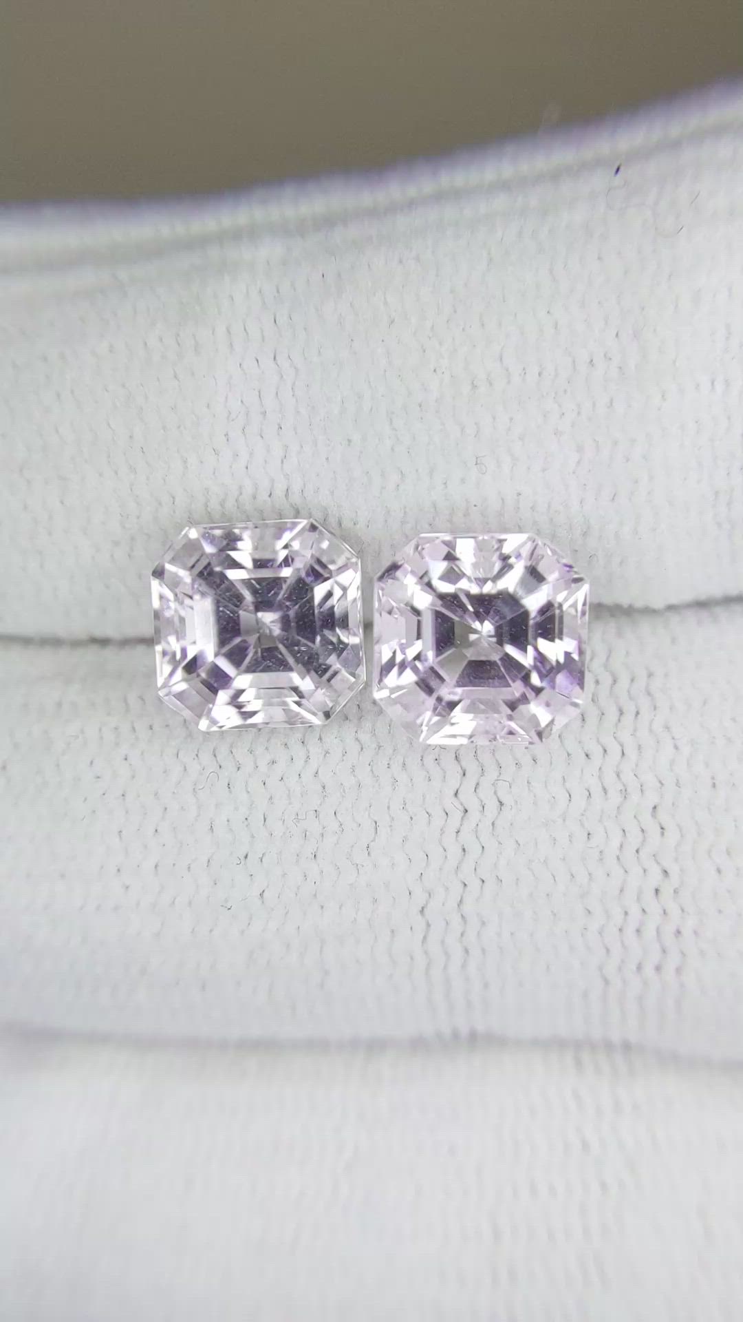 6.72 Ct.Tw.Total Carat Weight Kunzite Pair from Afghanistan Size Video