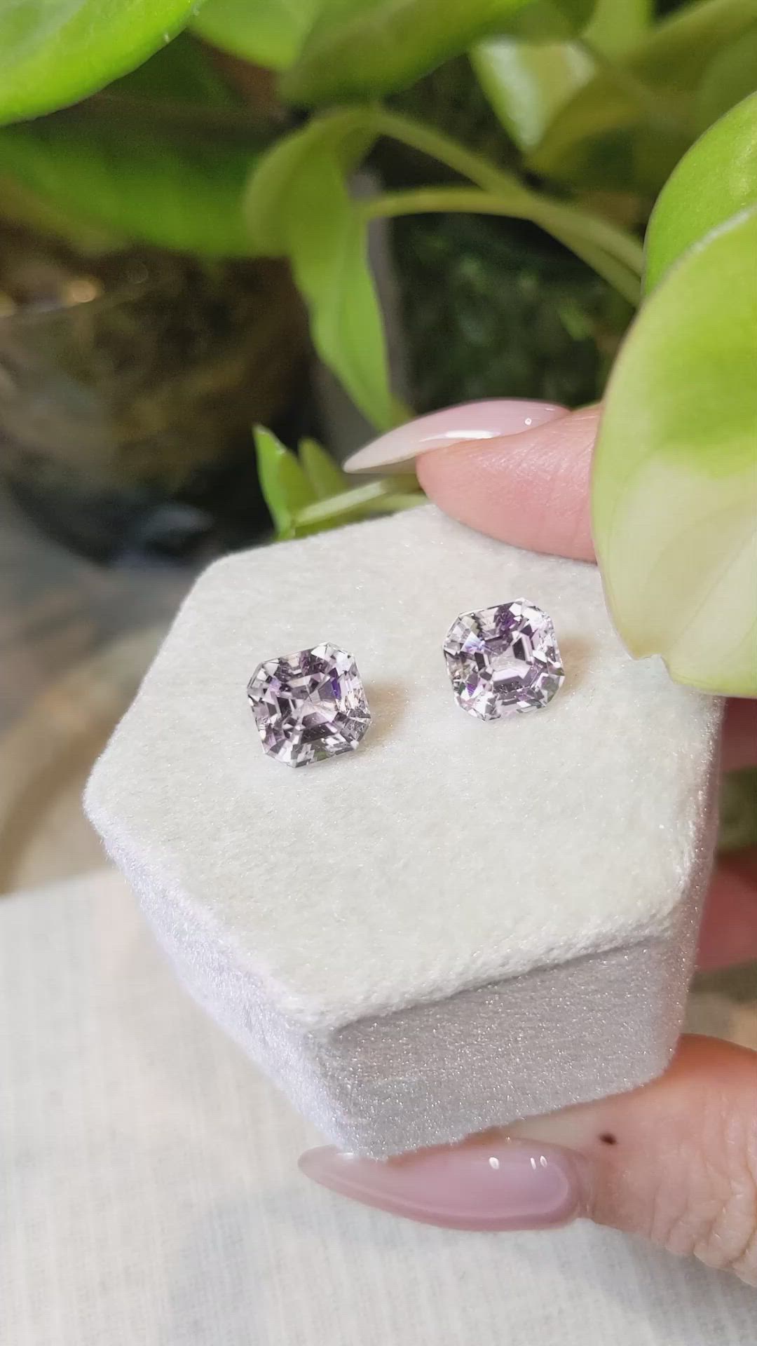 6.72 Ct.Tw.Total Carat Weight Kunzite Pair from Afghanistan Size Video