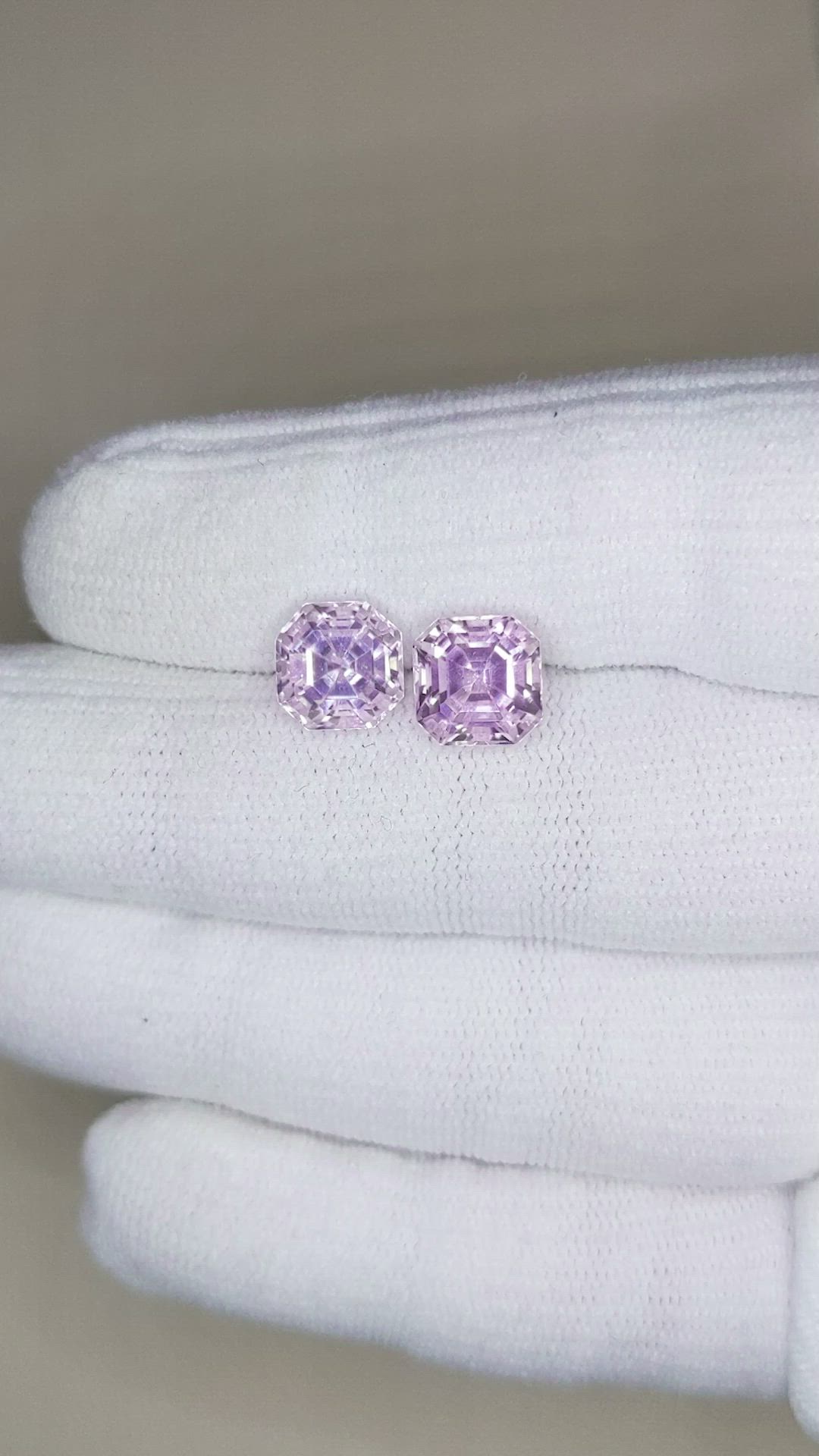 6.13&nbsp;Ct.Tw.Total Carat Weight Kunzite Pair from Afghanistan Size Video