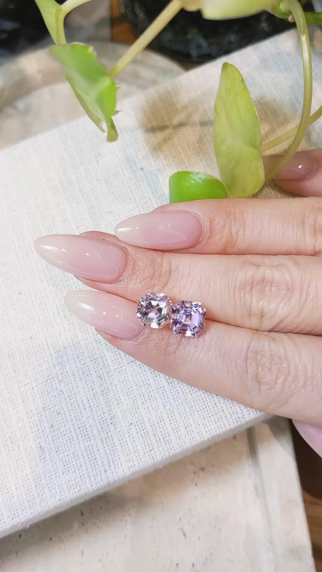 6.13&nbsp;Ct.Tw.Total Carat Weight Kunzite Pair from Afghanistan Size Video