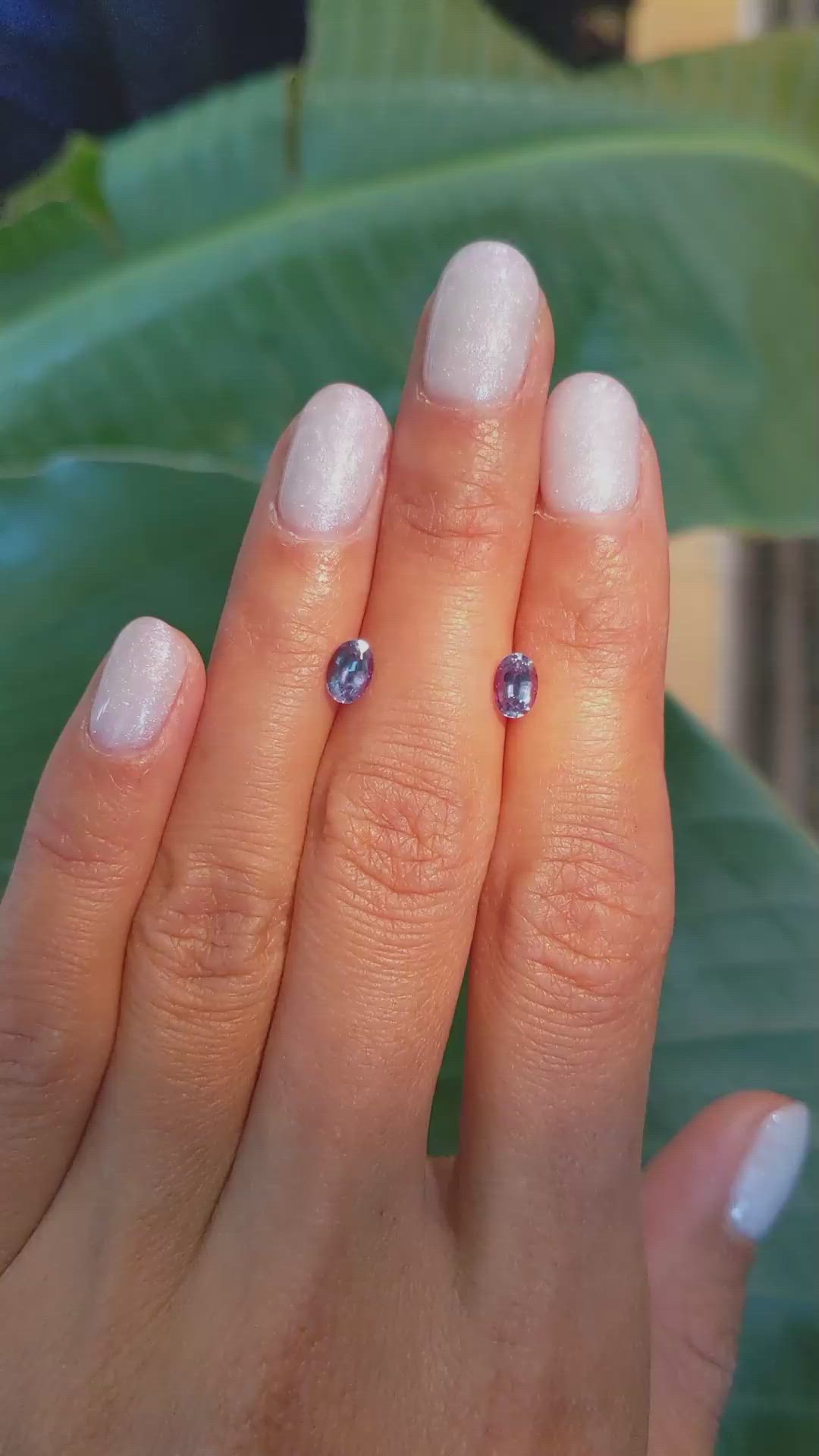 1.02 Ct.Tw.Total Carat Weight Alexandrite Pair from Ceylon (Sri Lanka) Size Video