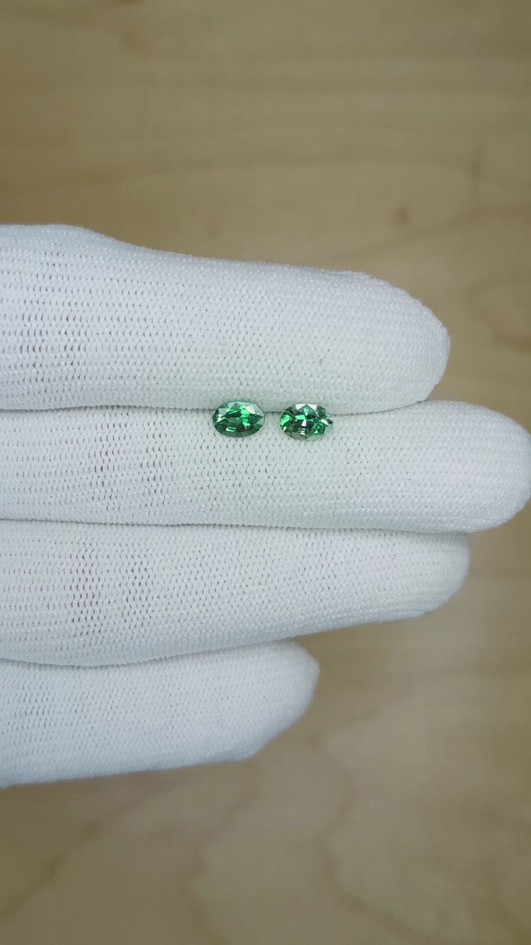 1.02 Ct.Tw.Total Carat Weight Alexandrite Pair from Ceylon (Sri Lanka) Size Video