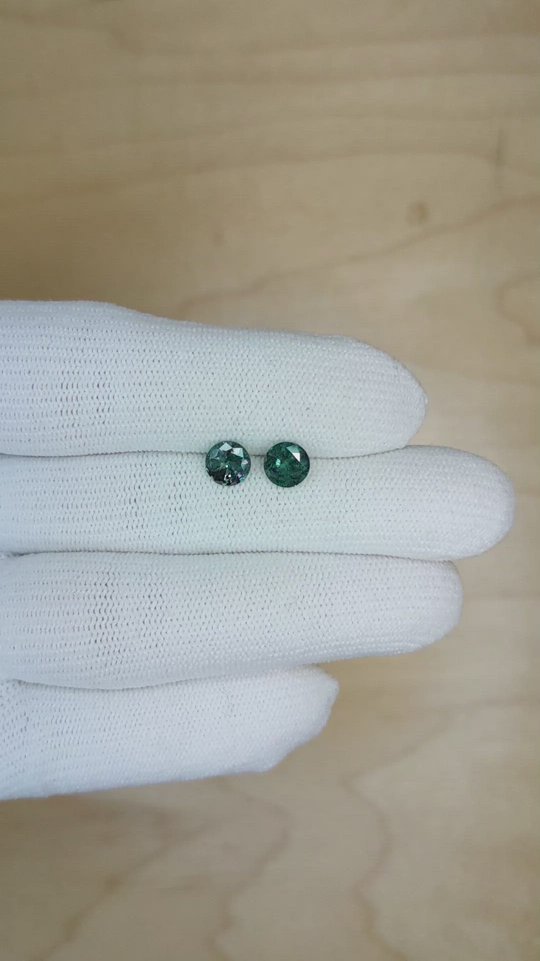 76.90 Ct.Tw.Total Carat Weight Alexandrite Pair from Ceylon (Sri Lanka) Size Video