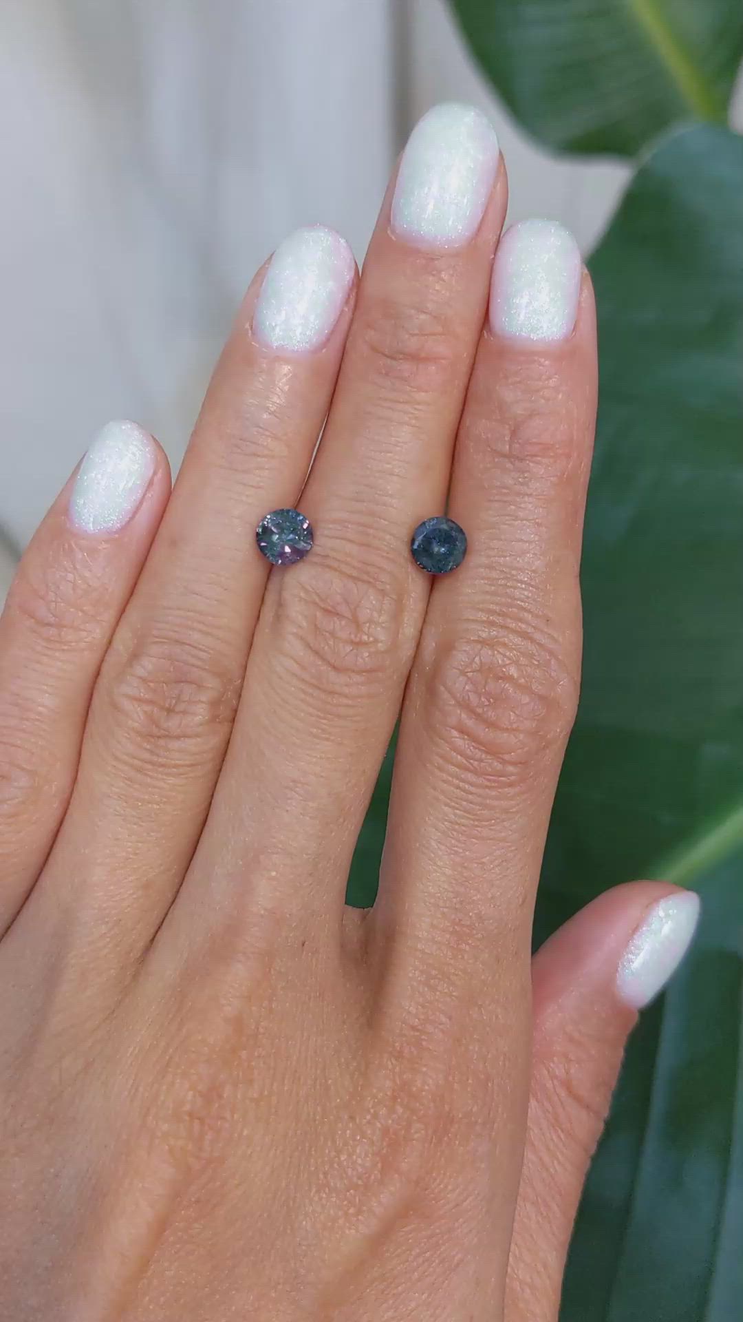 76.90 Ct.Tw.Total Carat Weight Alexandrite Pair from Ceylon (Sri Lanka) Size Video