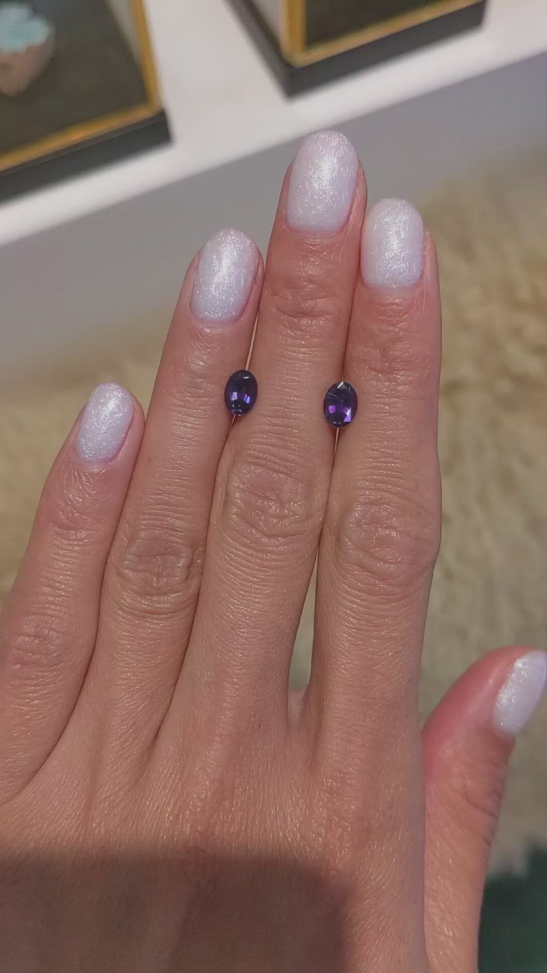 1.61&nbsp;Ct.Tw.Total Carat Weight Alexandrite Pair from Ceylon (Sri Lanka) Size Video