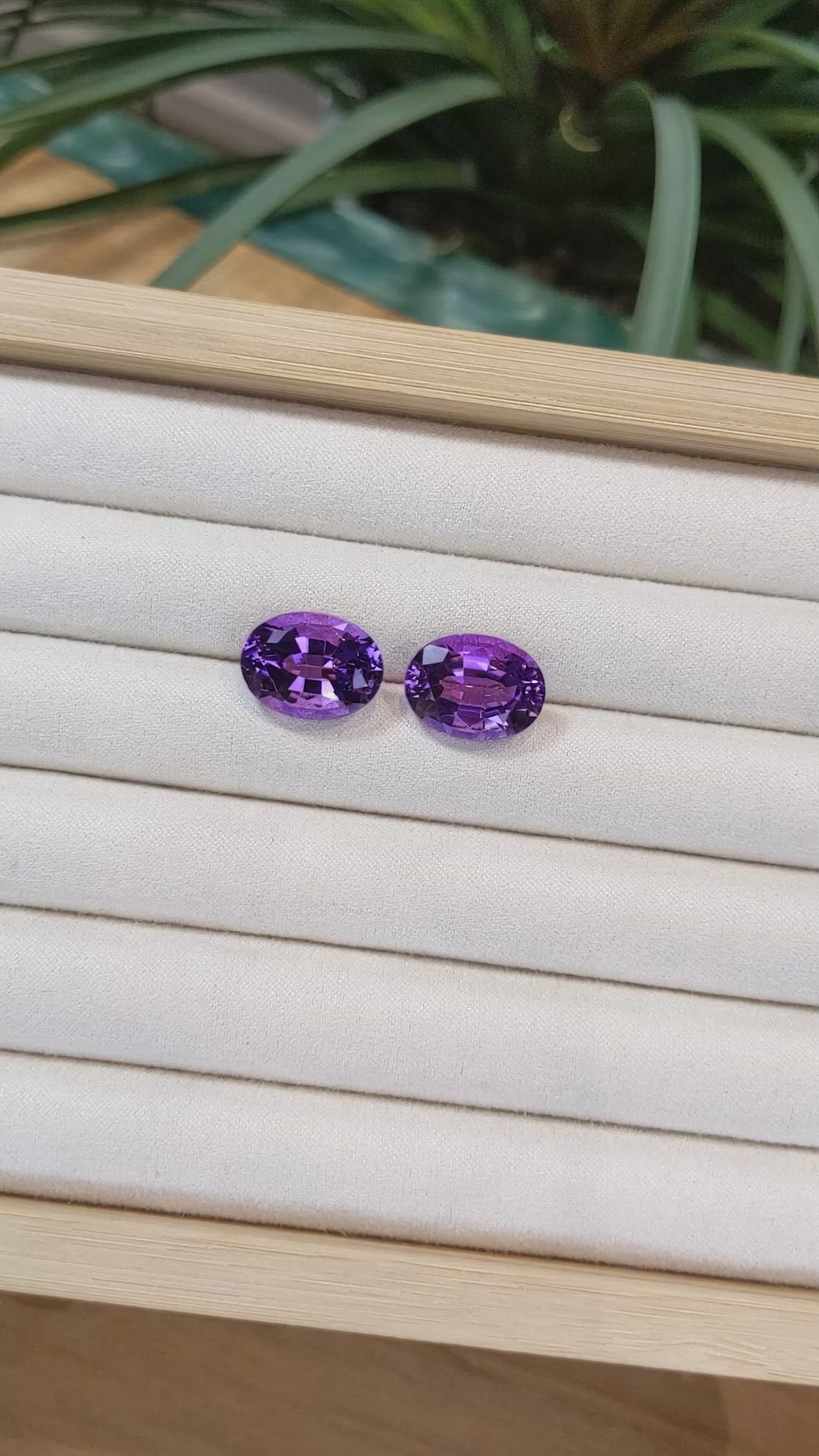 16.59 Ct.Tw.Total Carat Weight Amethyst Pair from Brazil Size Video