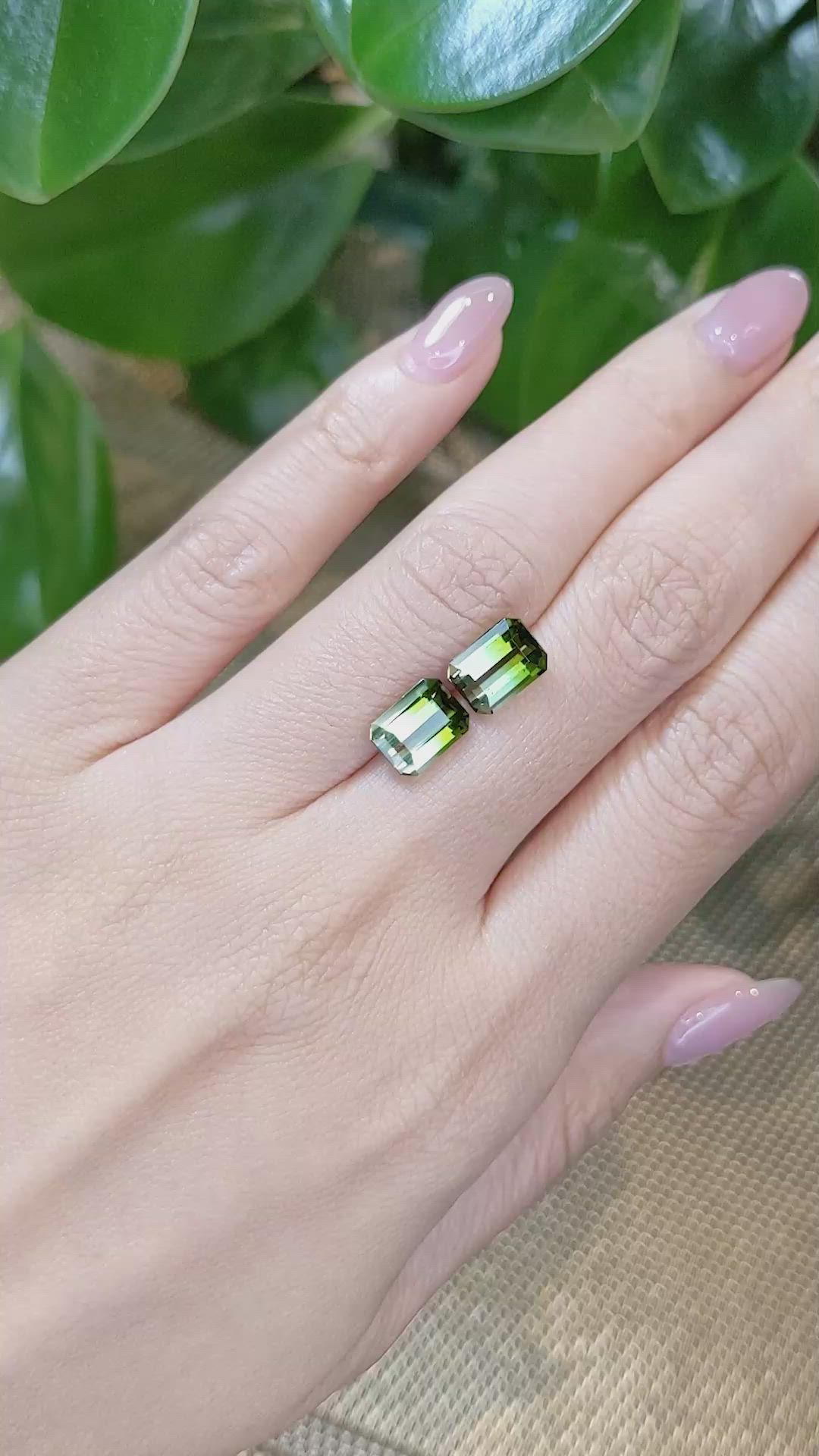 4.79&nbsp;Ct.Tw.Total Carat Weight Tourmaline Pair from Brazil Size Video