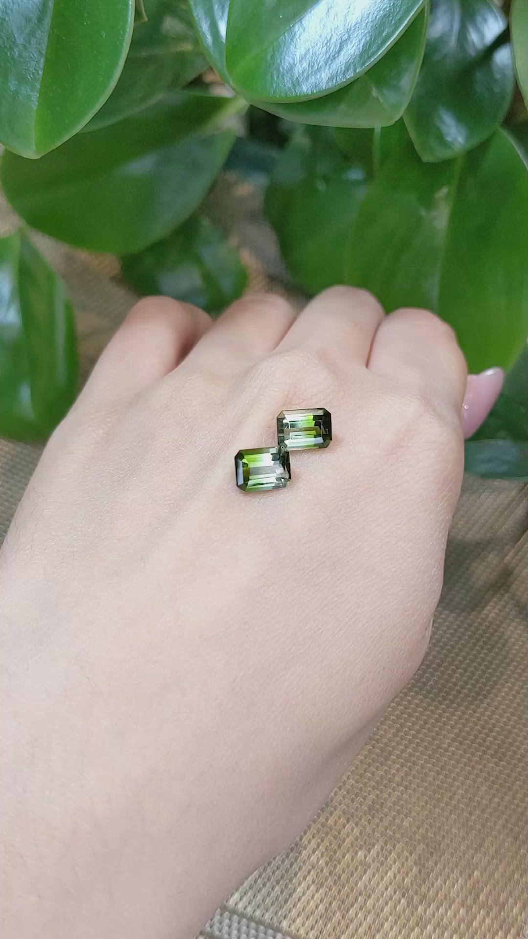 4.79&nbsp;Ct.Tw.Total Carat Weight Tourmaline Pair from Brazil Size Video