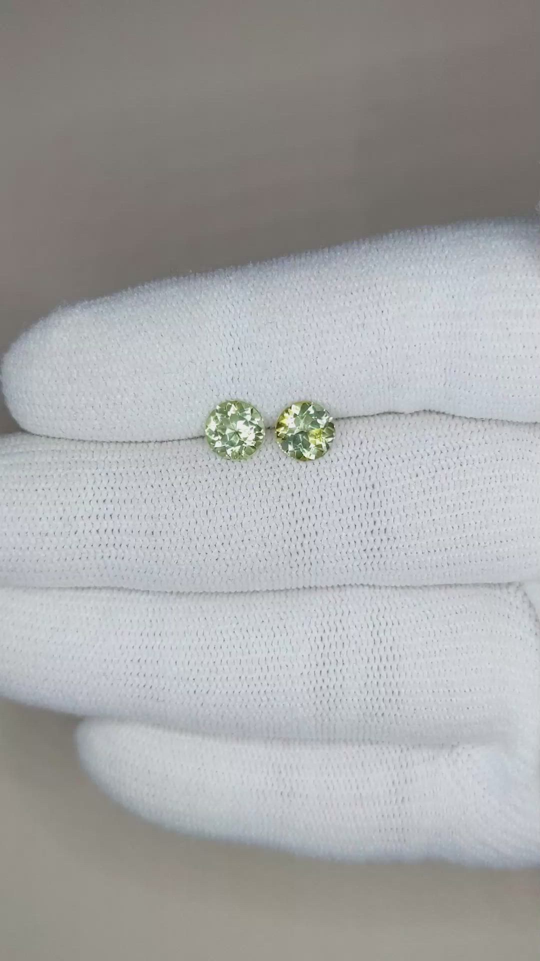 1.74&nbsp;Ct.Tw.Total Carat Weight Tourmaline Pair from Brazil Size Video