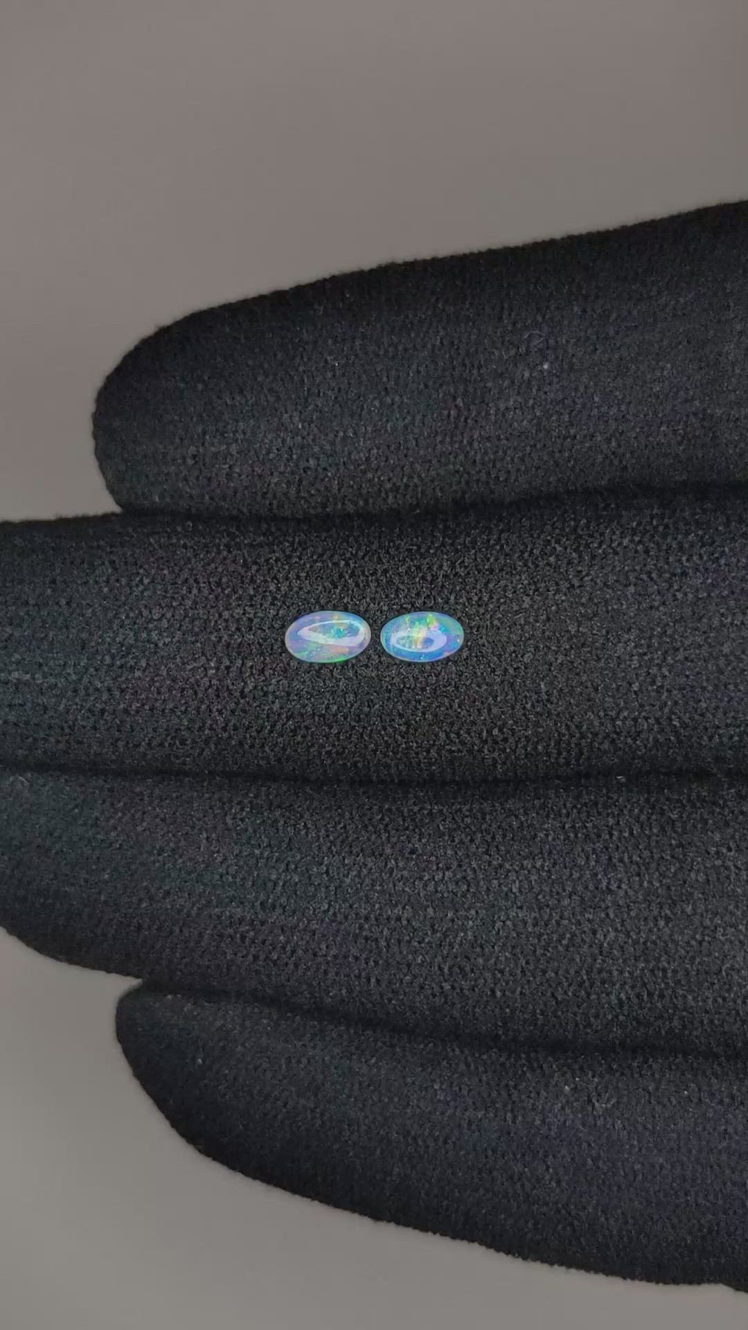 0.16&nbsp;Ct.Tw.Total Carat Weight Opal Pair from Australia Size Video