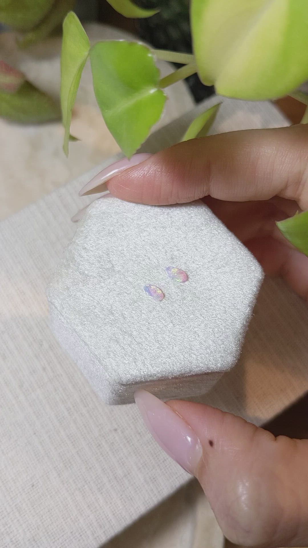 0.16&nbsp;Ct.Tw.Total Carat Weight Opal Pair from Australia Size Video