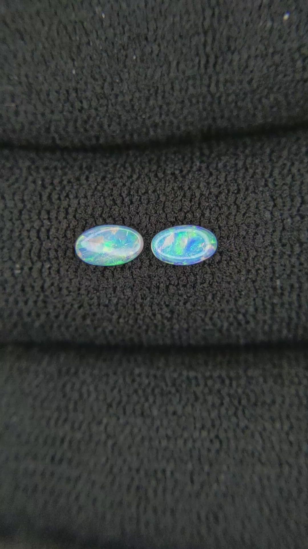 0.16&nbsp;Ct.Tw.Total Carat Weight Opal Pair from Australia Size Video