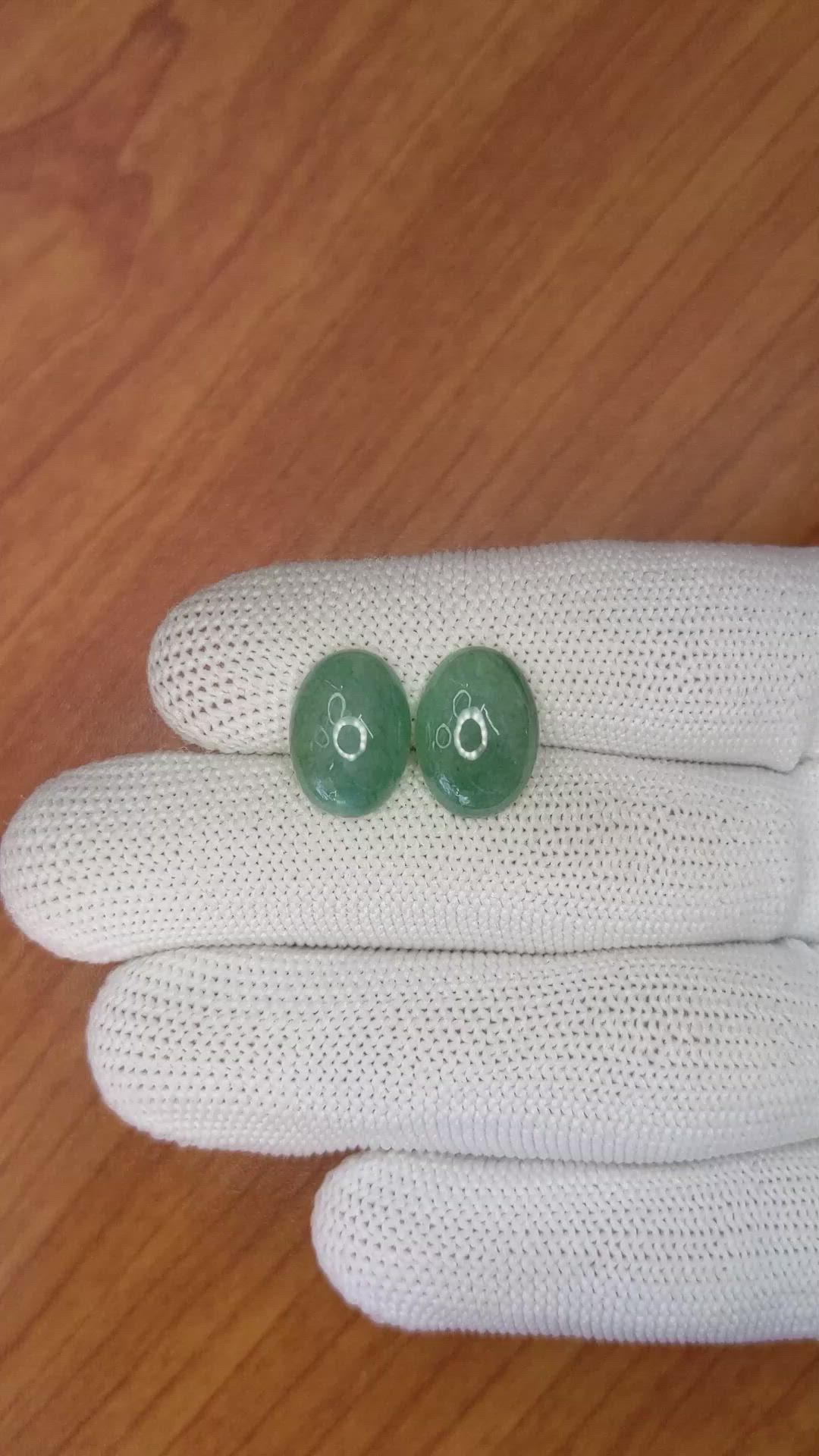 11.21 Ct.Tw.Total Carat Weight Cabochon Malachite Pair from Russia Size Video