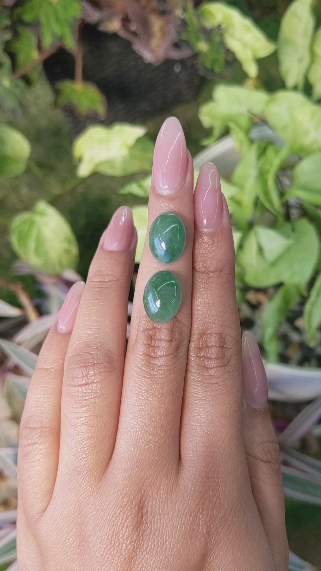 11.21 Ct.Tw.Total Carat Weight Cabochon Malachite Pair from Russia Size Video