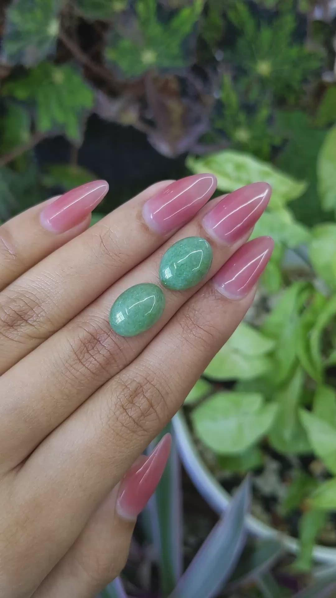 12.05&nbsp;Ct.Tw.Total Carat Weight Cabochon Jade Pair from Burma (Myanmar) Size Video