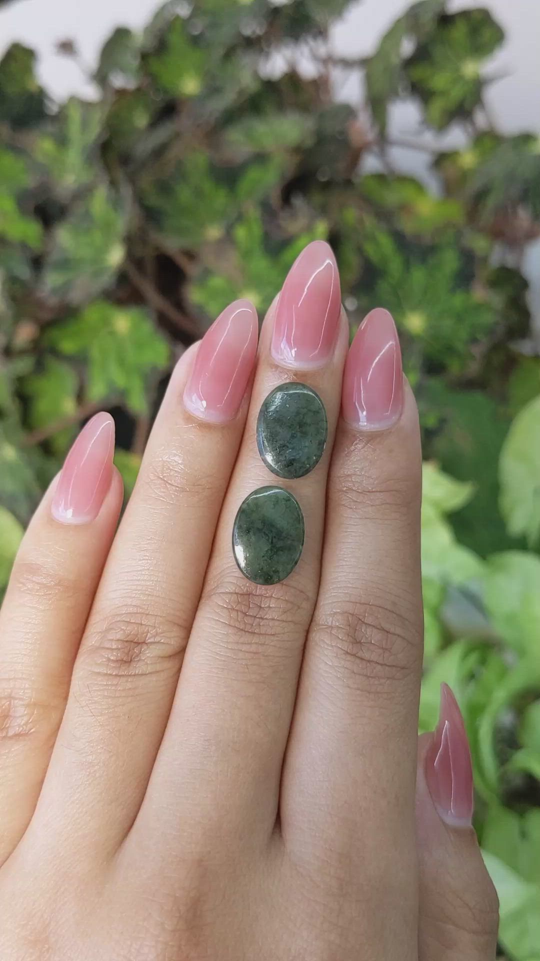 8.33&nbsp;Ct.Tw.Total Carat Weight Cabochon Jade Pair from Burma (Myanmar) Size Video