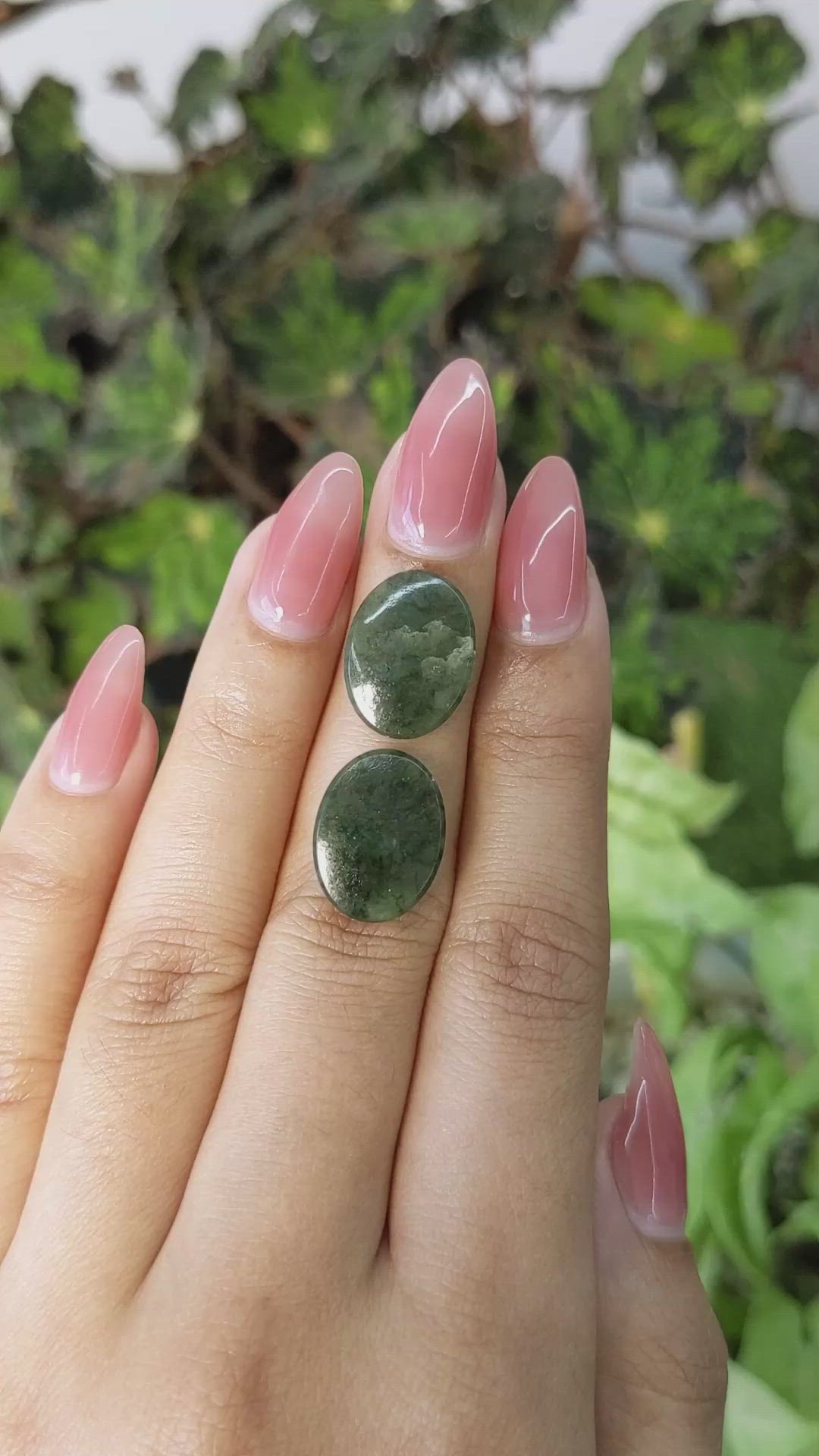 12.19&nbsp;Ct.Tw.Total Carat Weight Cabochon Jade Pair from Burma (Myanmar) Size Video