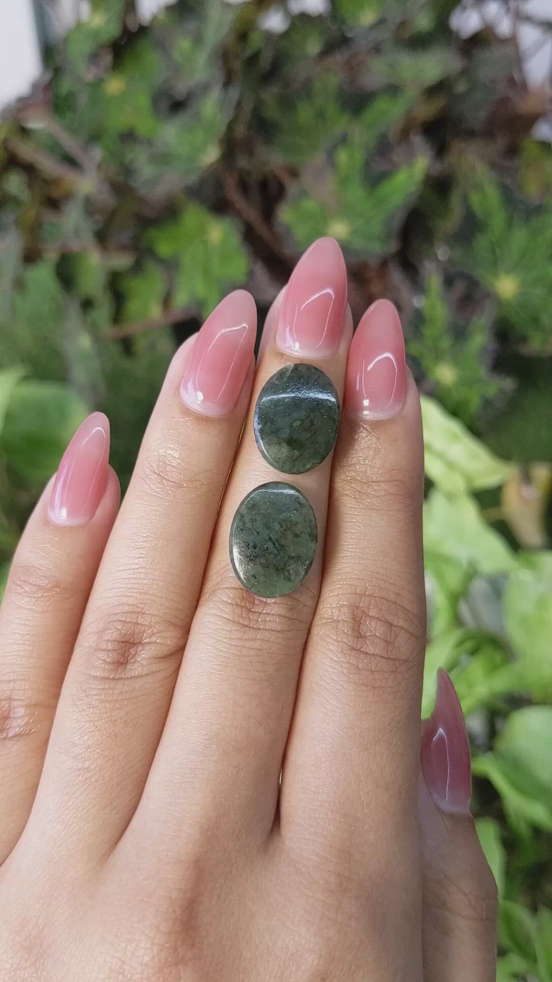 12.11 Ct.Tw.Total Carat Weight Cabochon Jade Pair from Burma (Myanmar) Size Video