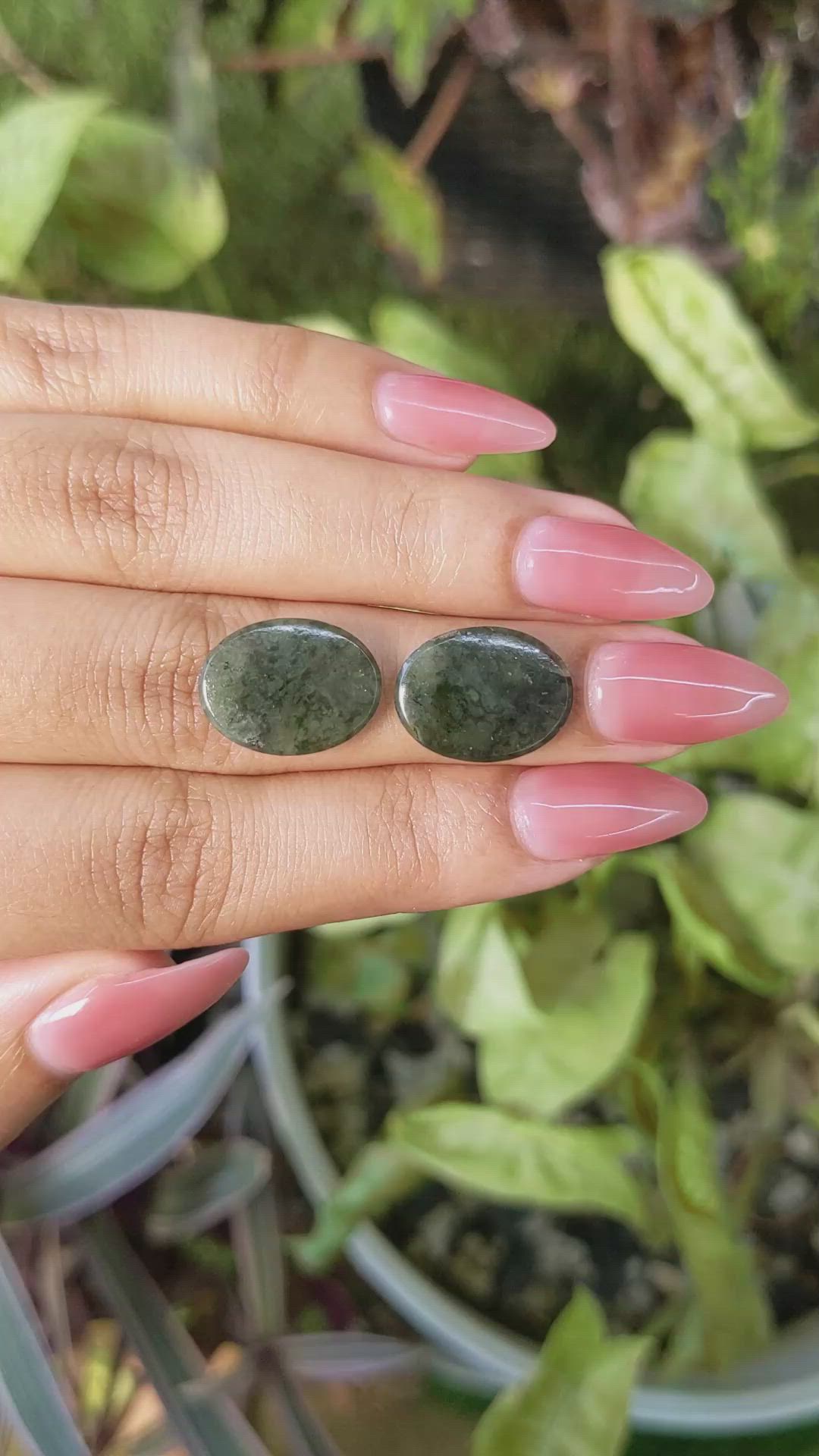 12.11 Ct.Tw.Total Carat Weight Cabochon Jade Pair from Burma (Myanmar) Size Video