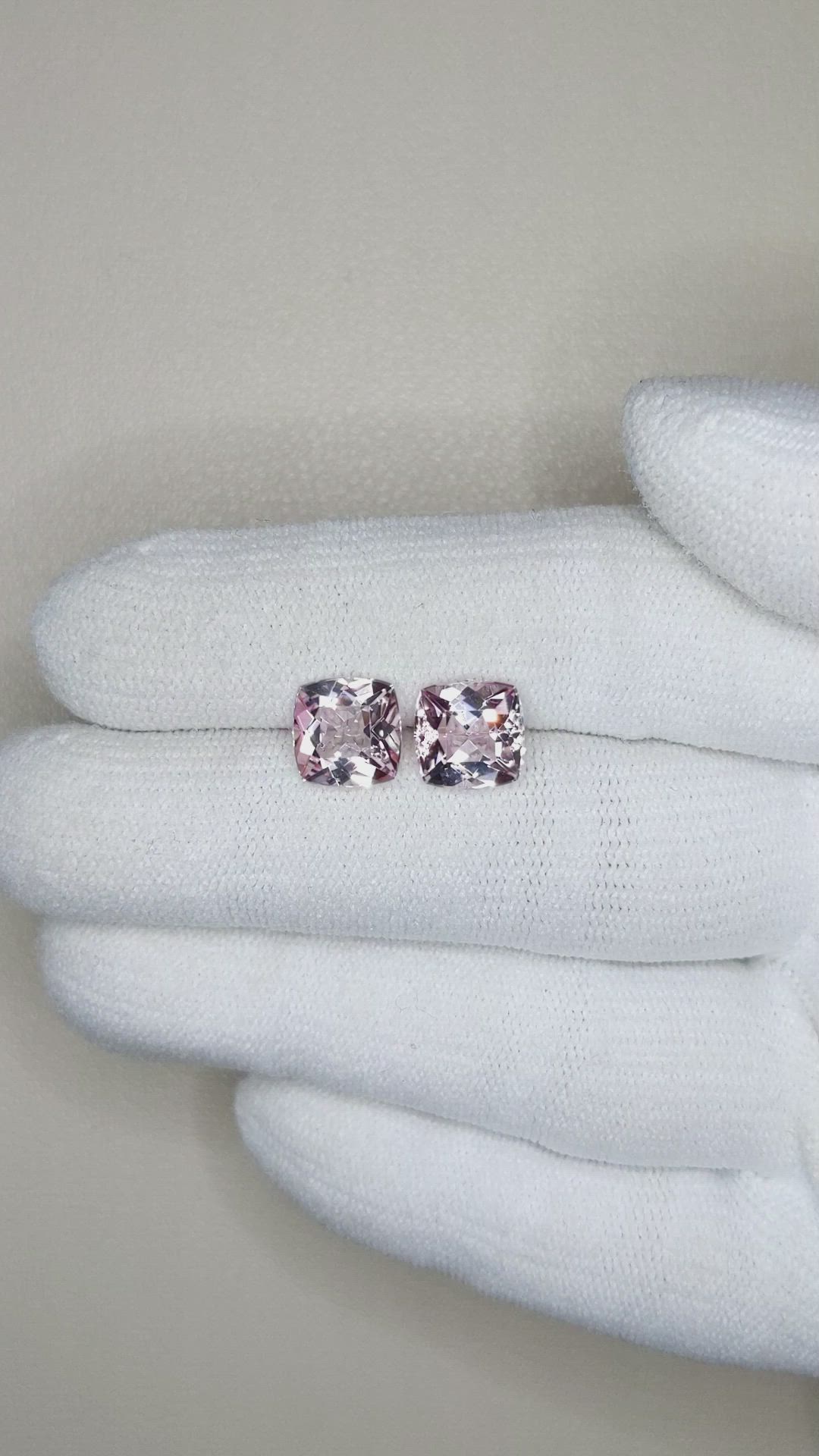 3.63&nbsp;Ct.Tw.Total Carat Weight Morganite Pair from Brazil Size Video