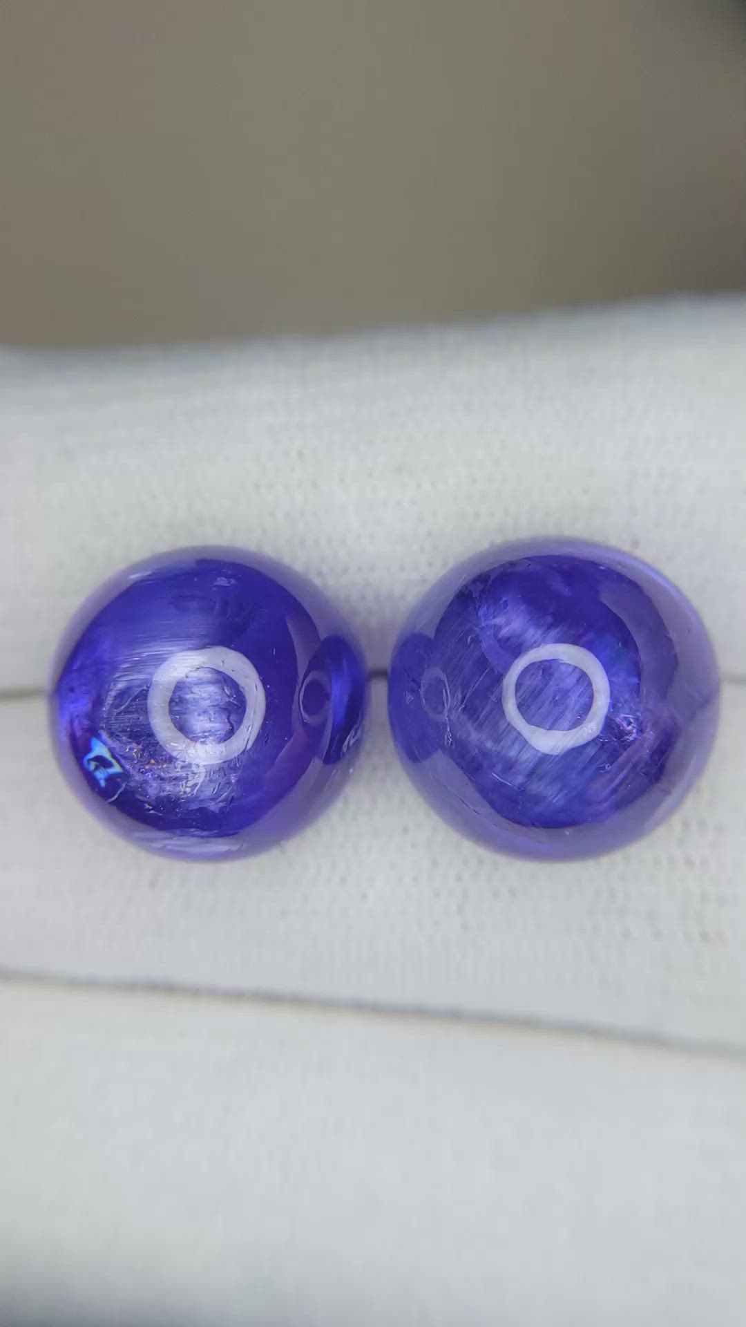 30.43 Ct.Tw.Total Carat Weight Cabochon Tanzanite Pair from Tanzania Size Video