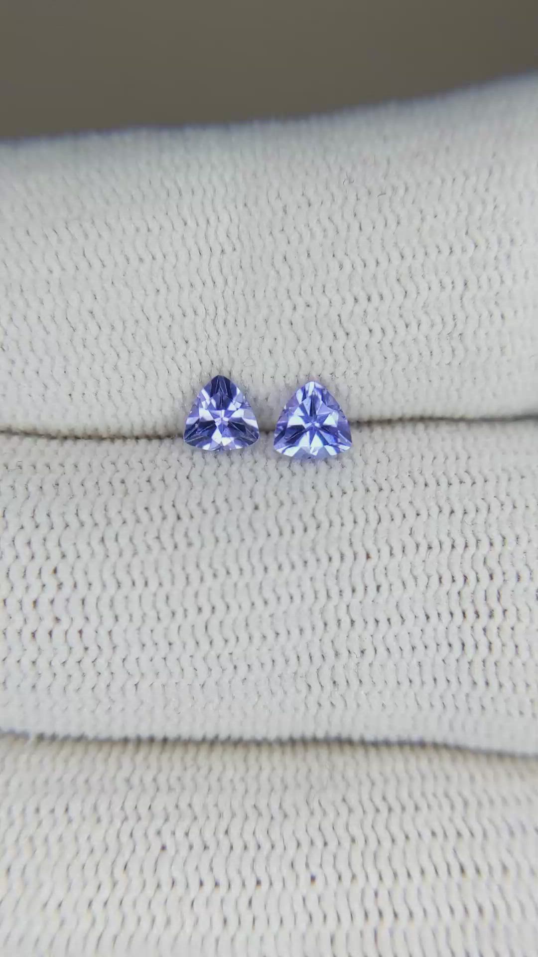 0.55 Ct.Tw.Total Carat Weight Tanzanite Pair from Tanzania Size Video