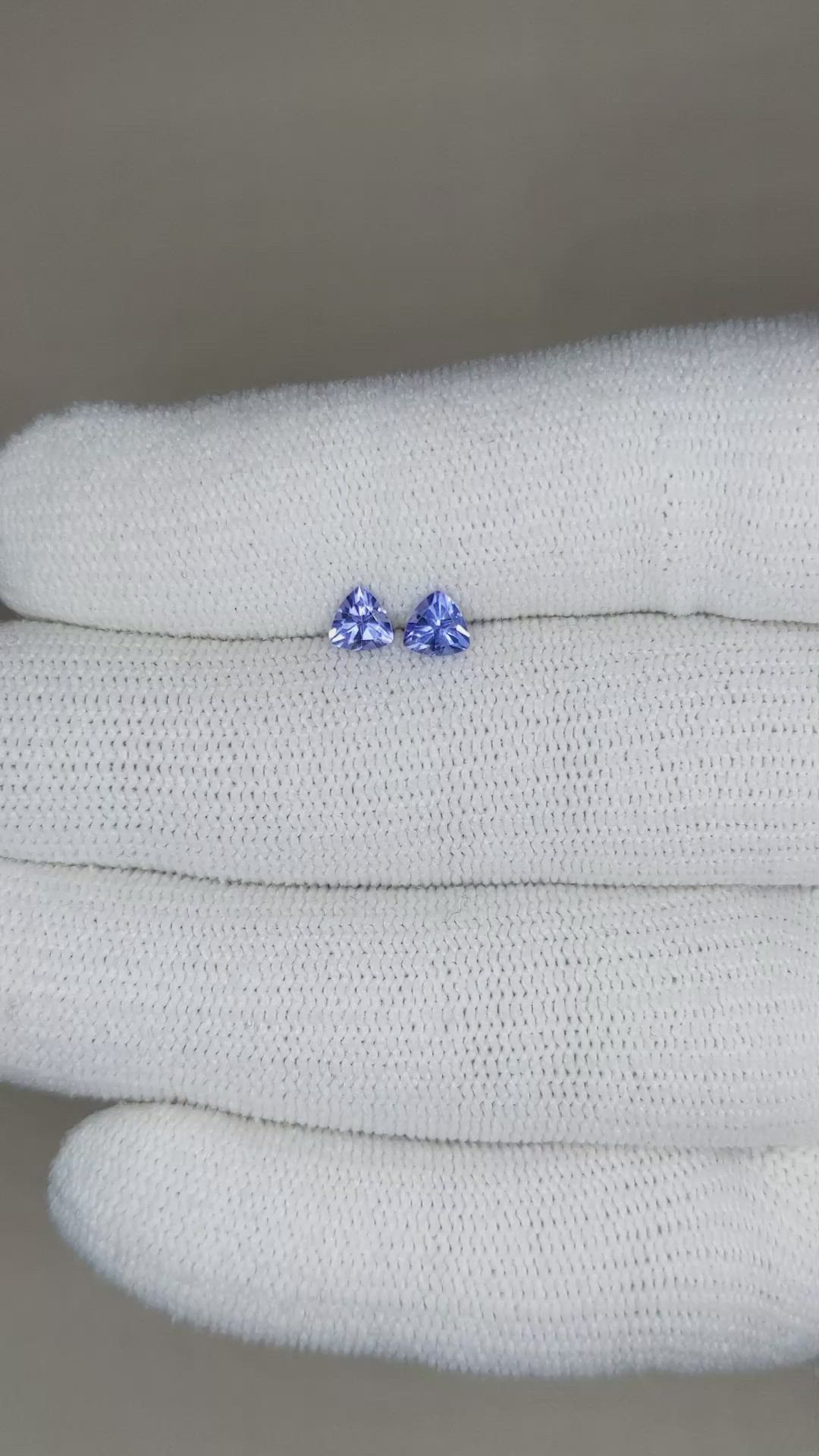 0.55 Ct.Tw.Total Carat Weight Tanzanite Pair from Tanzania Size Video