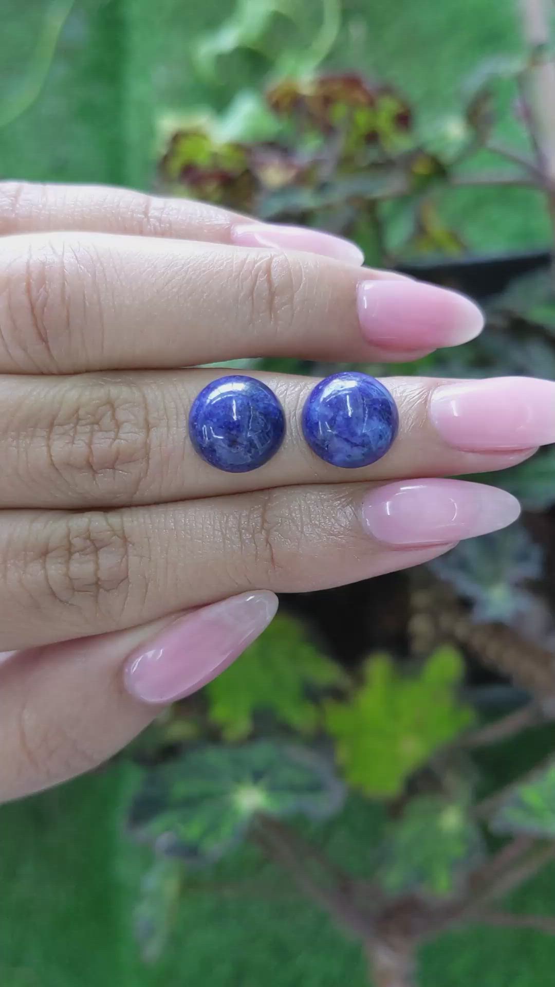 10.99&nbsp;Ct.Tw.Total Carat Weight Cabochon Lapis Pair from Afghanistan Size Video