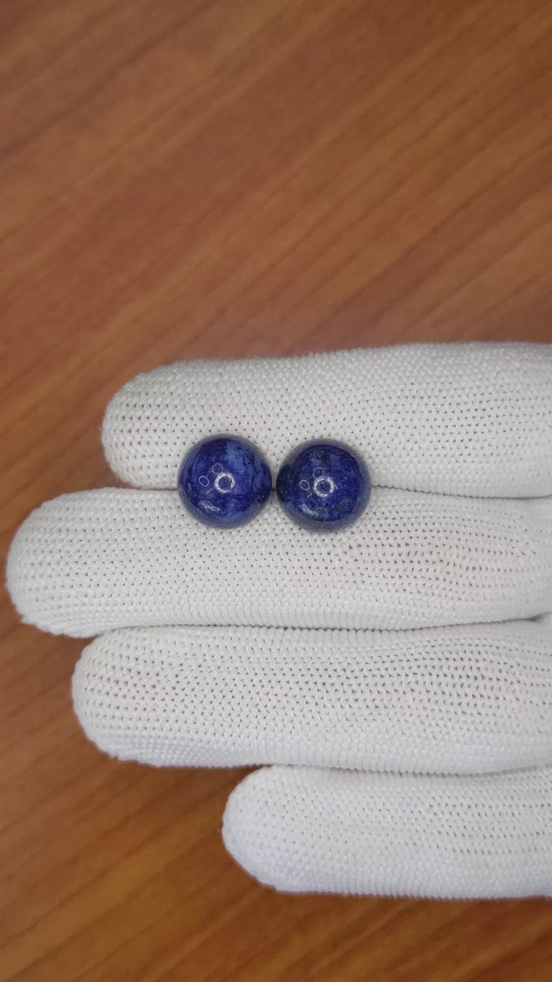 10.99&nbsp;Ct.Tw.Total Carat Weight Cabochon Lapis Pair from Afghanistan Size Video