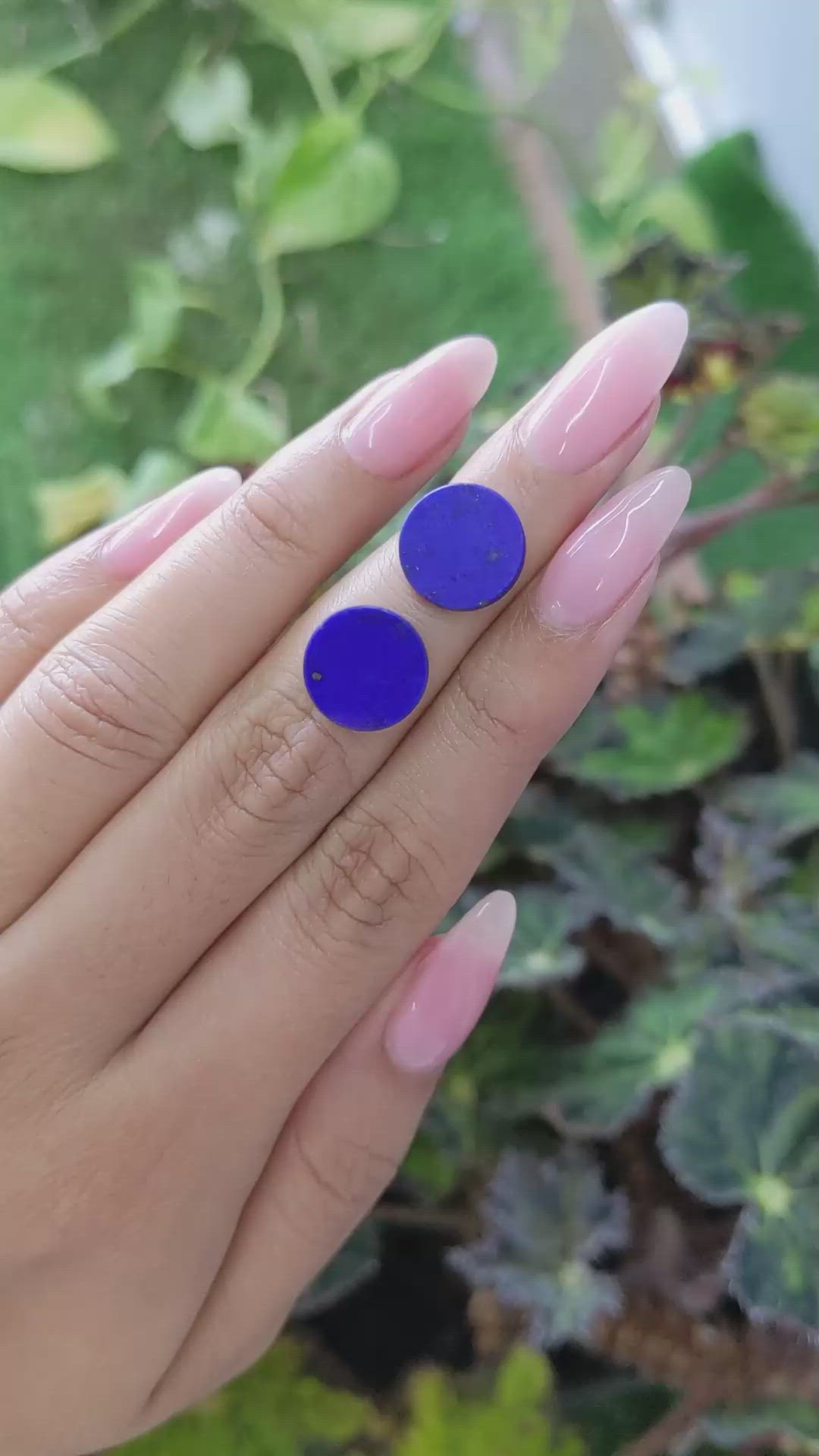 6.06&nbsp;Ct.Tw.Total Carat Weight Cabochon Lapis Pair from Afghanistan Size Video