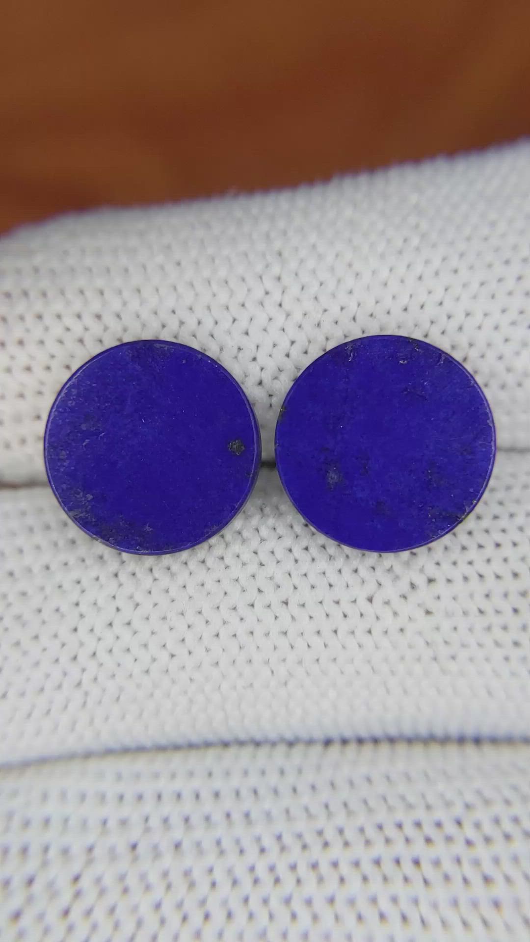 6.06&nbsp;Ct.Tw.Total Carat Weight Cabochon Lapis Pair from Afghanistan Size Video