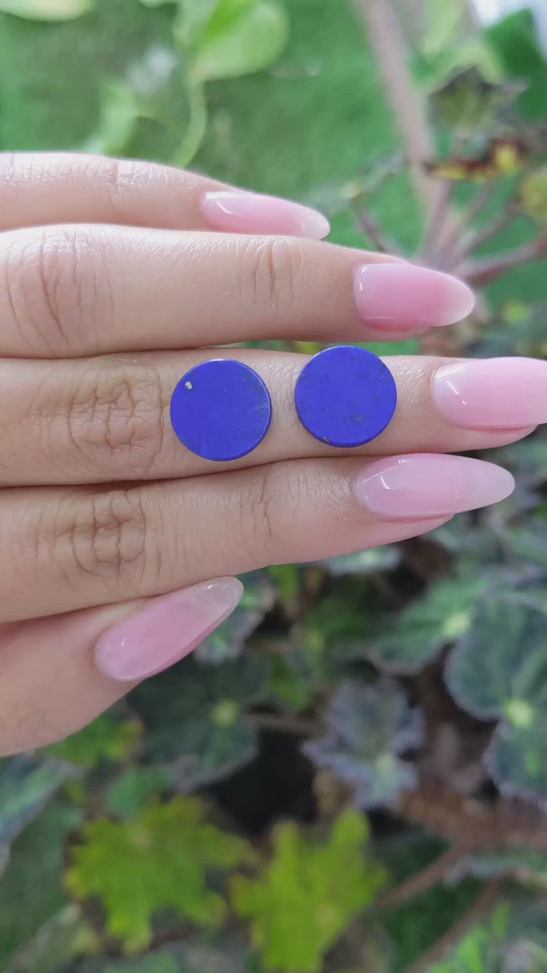 6.06&nbsp;Ct.Tw.Total Carat Weight Cabochon Lapis Pair from Afghanistan Size Video