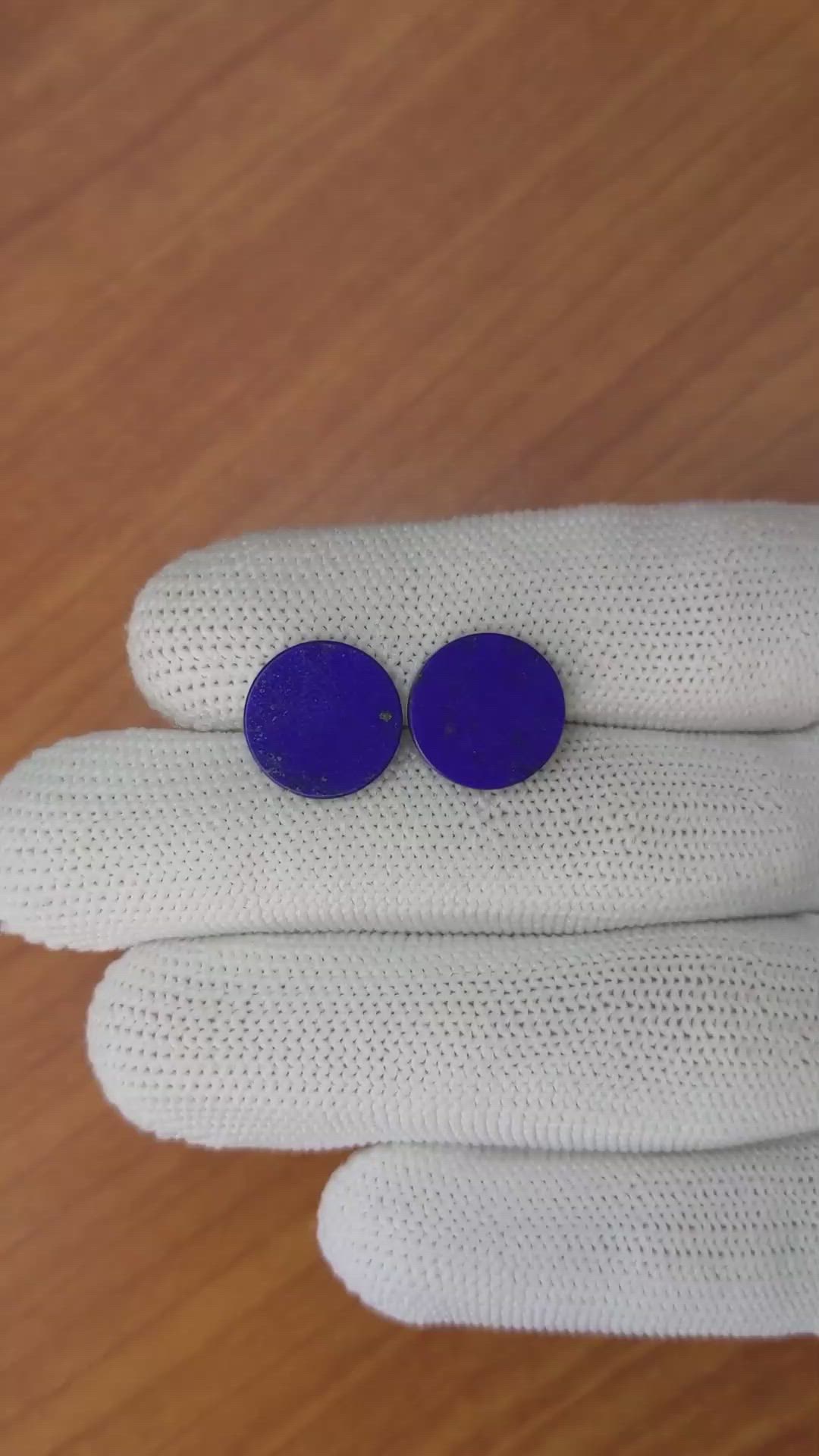 6.06&nbsp;Ct.Tw.Total Carat Weight Cabochon Lapis Pair from Afghanistan Size Video