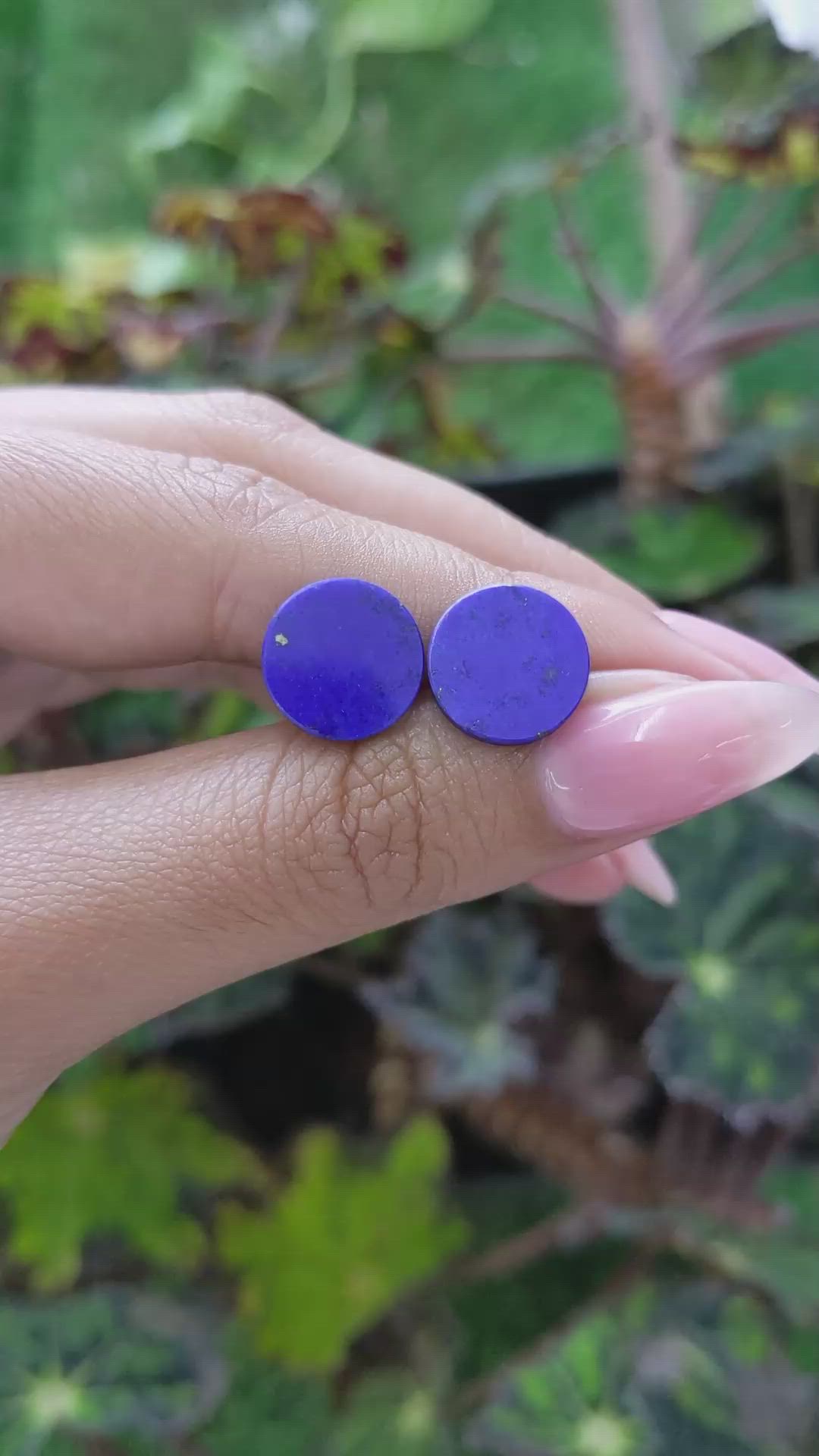 6.06&nbsp;Ct.Tw.Total Carat Weight Cabochon Lapis Pair from Afghanistan Size Video