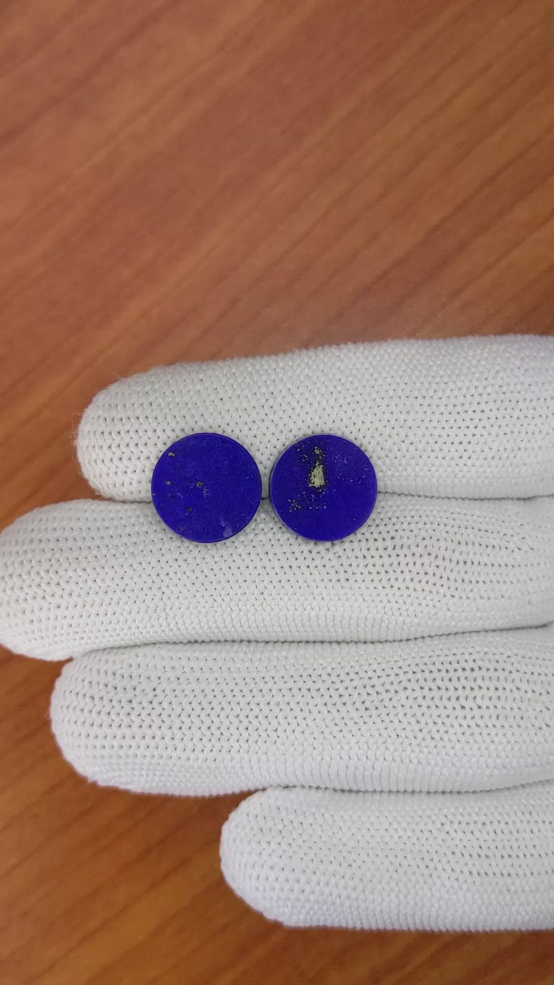 7.01&nbsp;Ct.Tw.Total Carat Weight Cabochon Lapis Pair from Afghanistan Size Video