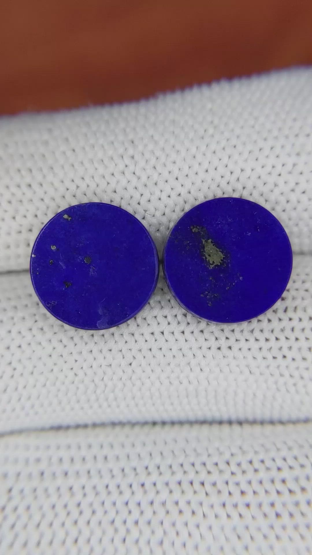 7.01&nbsp;Ct.Tw.Total Carat Weight Cabochon Lapis Pair from Afghanistan Size Video