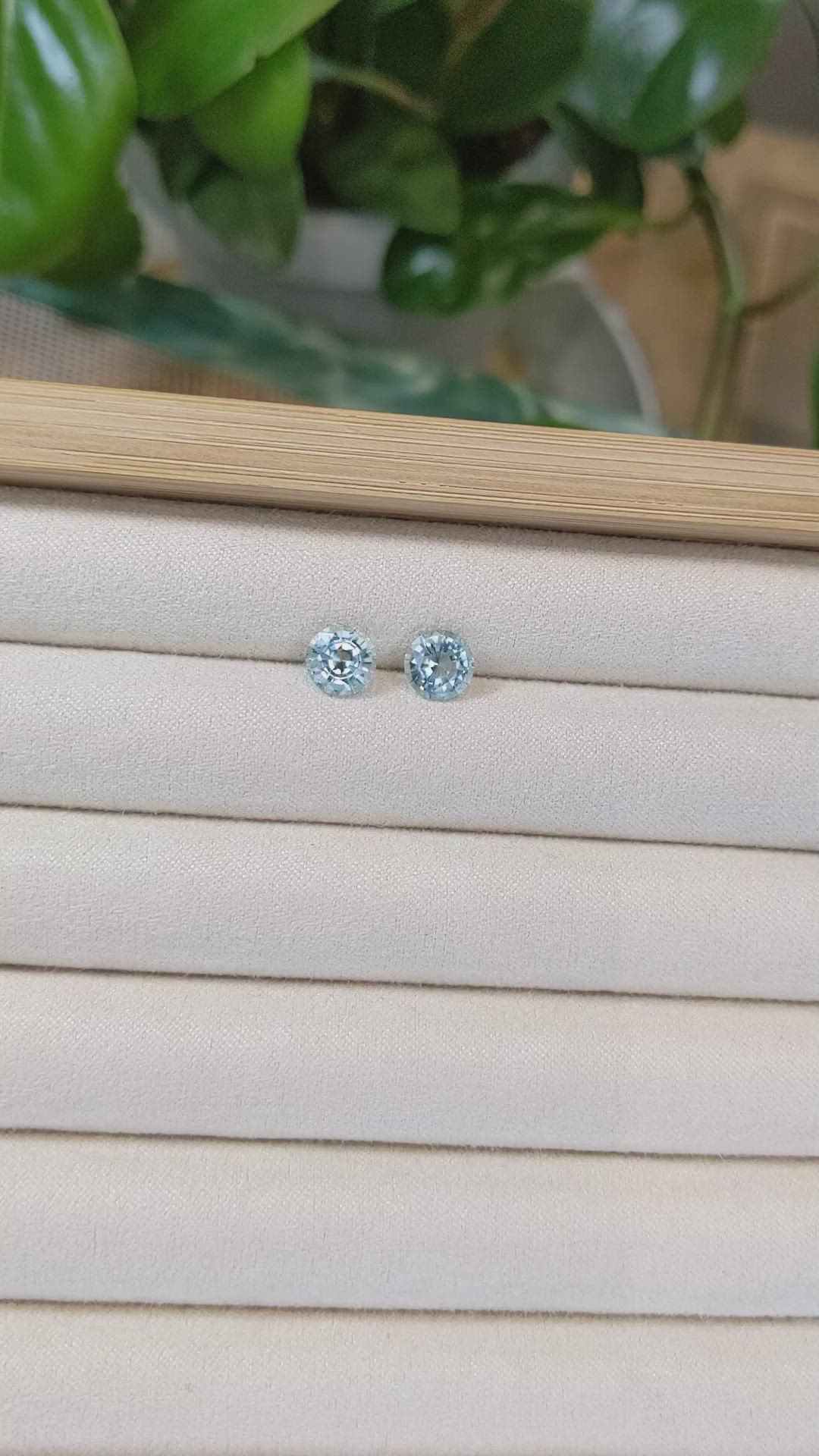 2.17&nbsp;Ct.Tw.Total Carat Weight Aquamarine Pair from Brazil Size Video