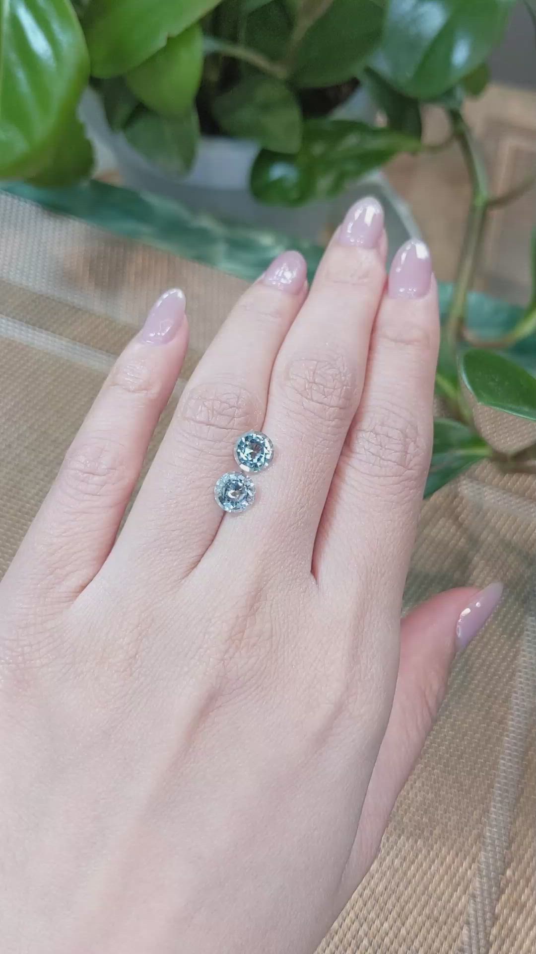 2.17&nbsp;Ct.Tw.Total Carat Weight Aquamarine Pair from Brazil Size Video