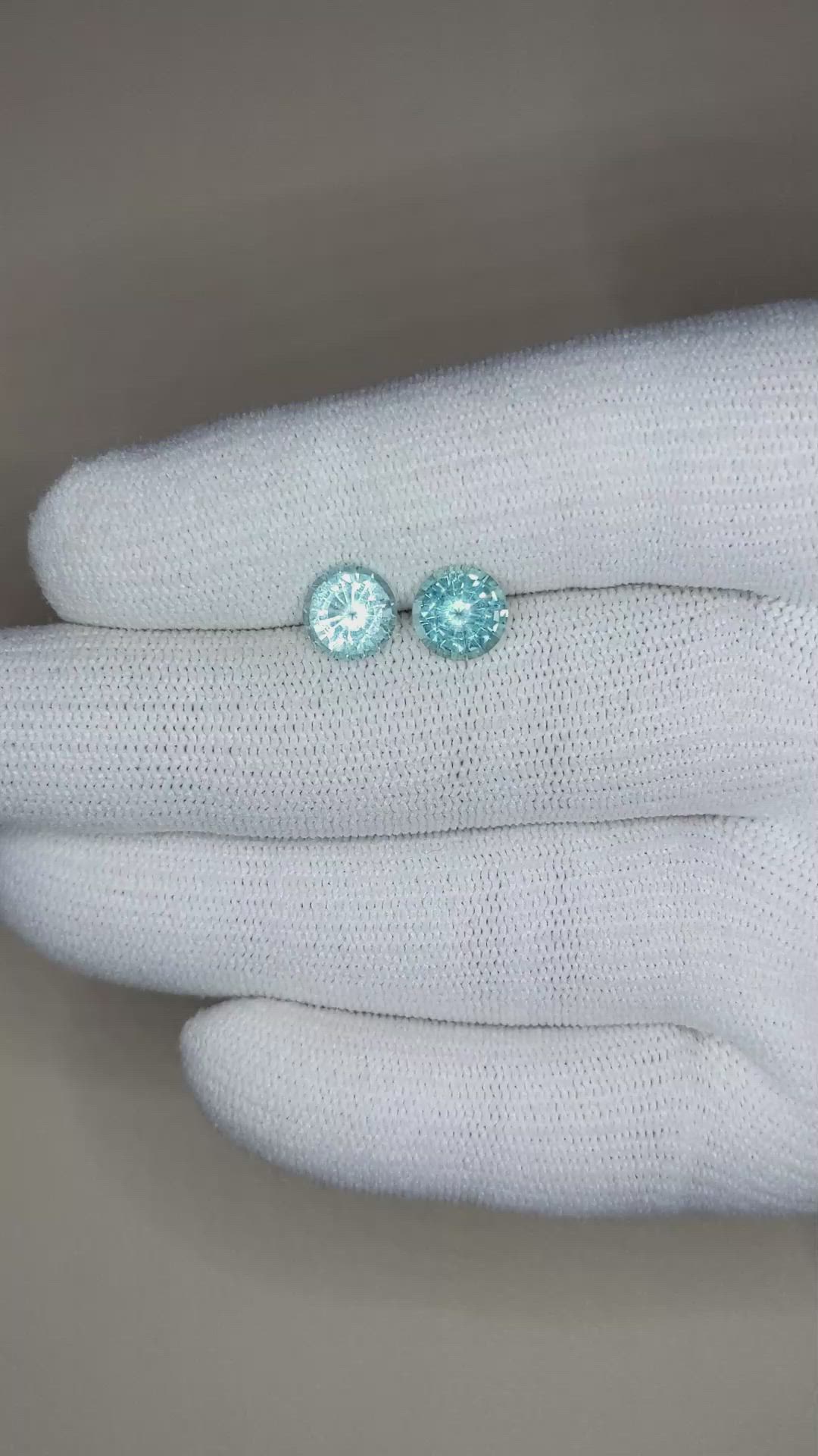2.17&nbsp;Ct.Tw.Total Carat Weight Aquamarine Pair from Brazil Size Video