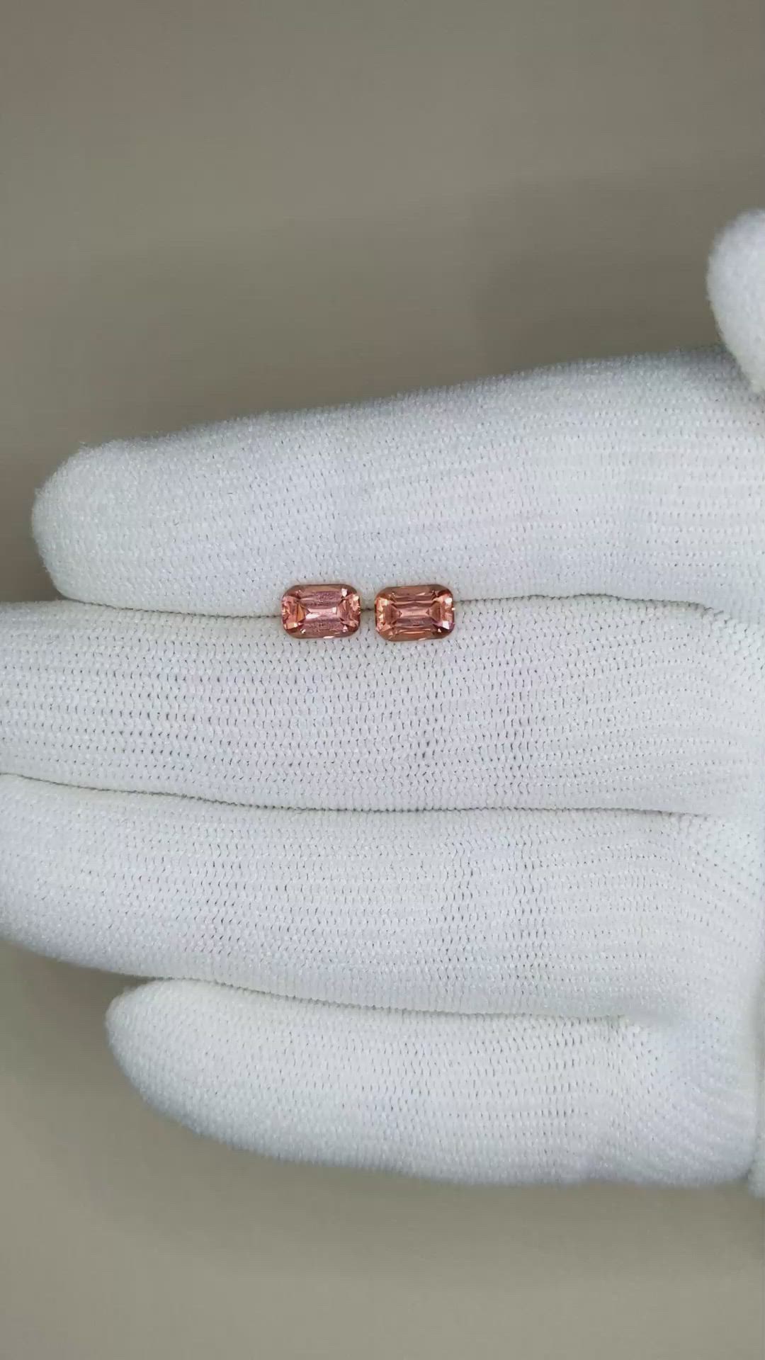 1.67 Ct.Tw.Total Carat Weight Malaya Garnet Pair from Tanzania Size Video