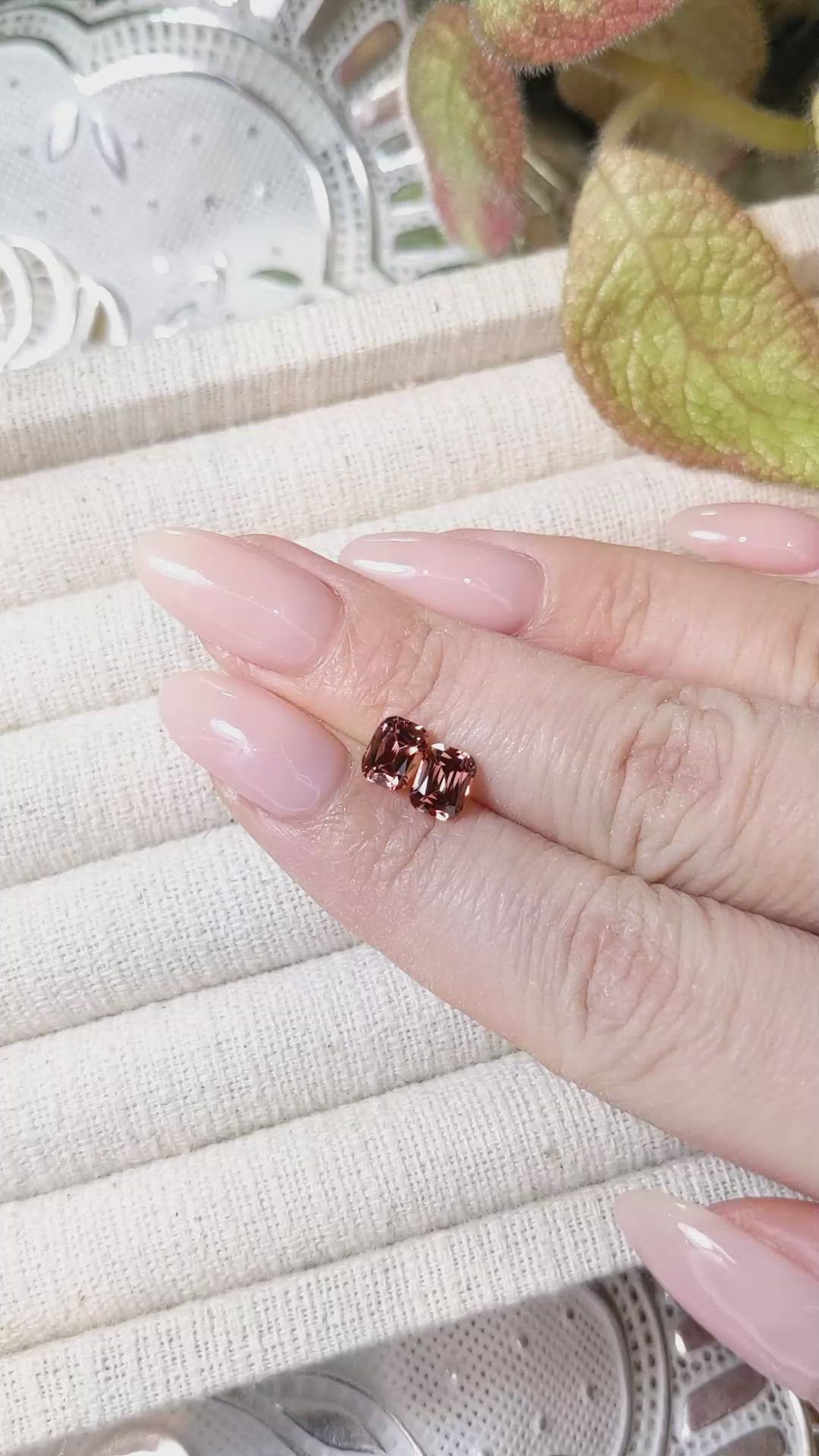 1.95&nbsp;Ct.Tw.Total Carat Weight Malaya Garnet Pair from Tanzania Size Video