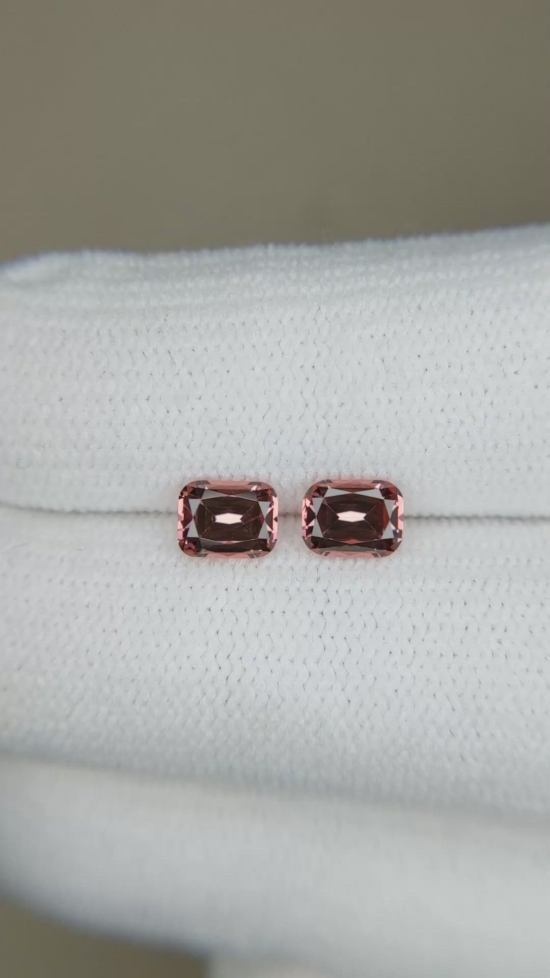 1.15 Ct.Tw.Total Carat Weight Malaya Garnet Pair from Tanzania Size Video