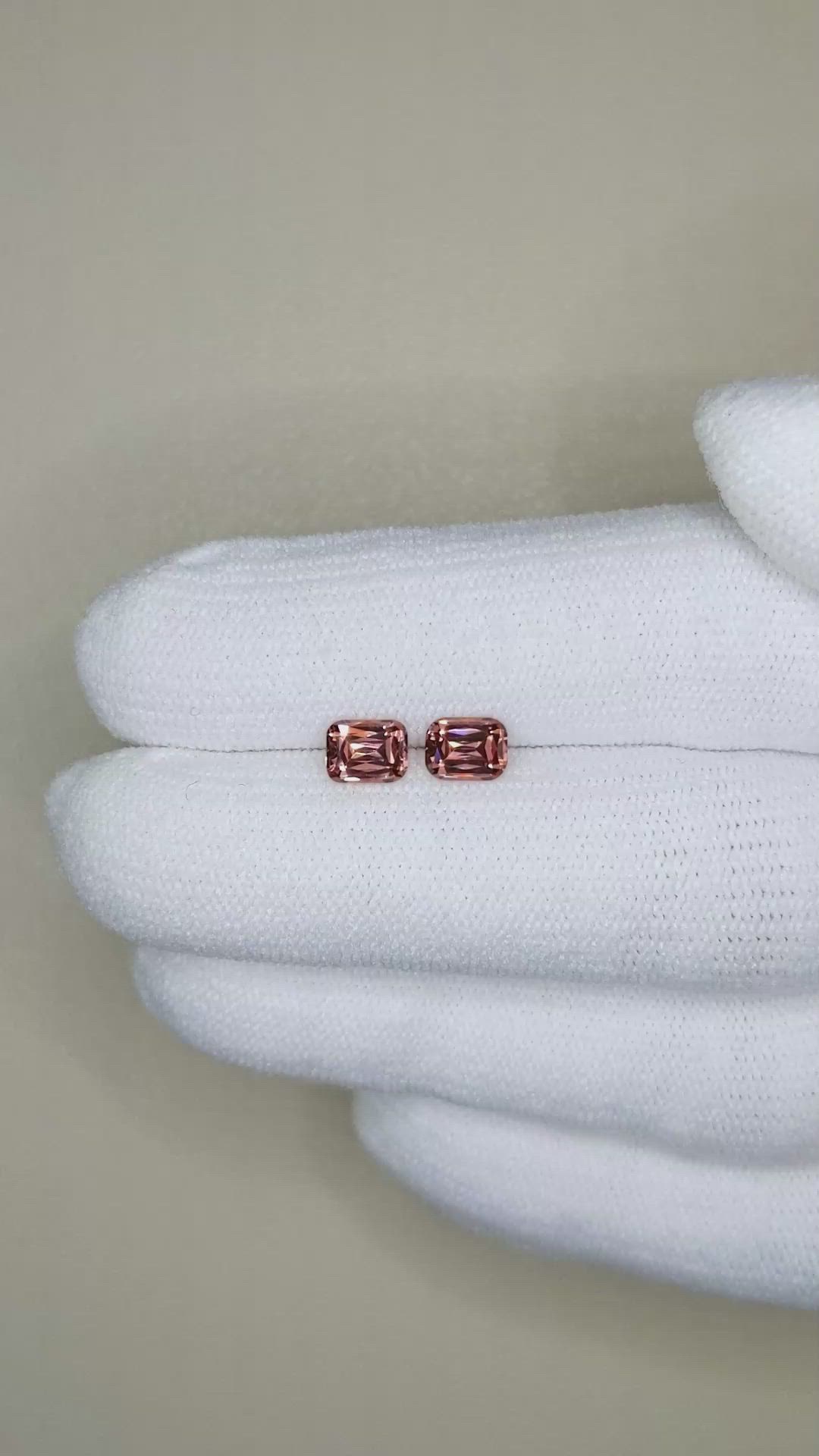 1.15 Ct.Tw.Total Carat Weight Malaya Garnet Pair from Tanzania Size Video