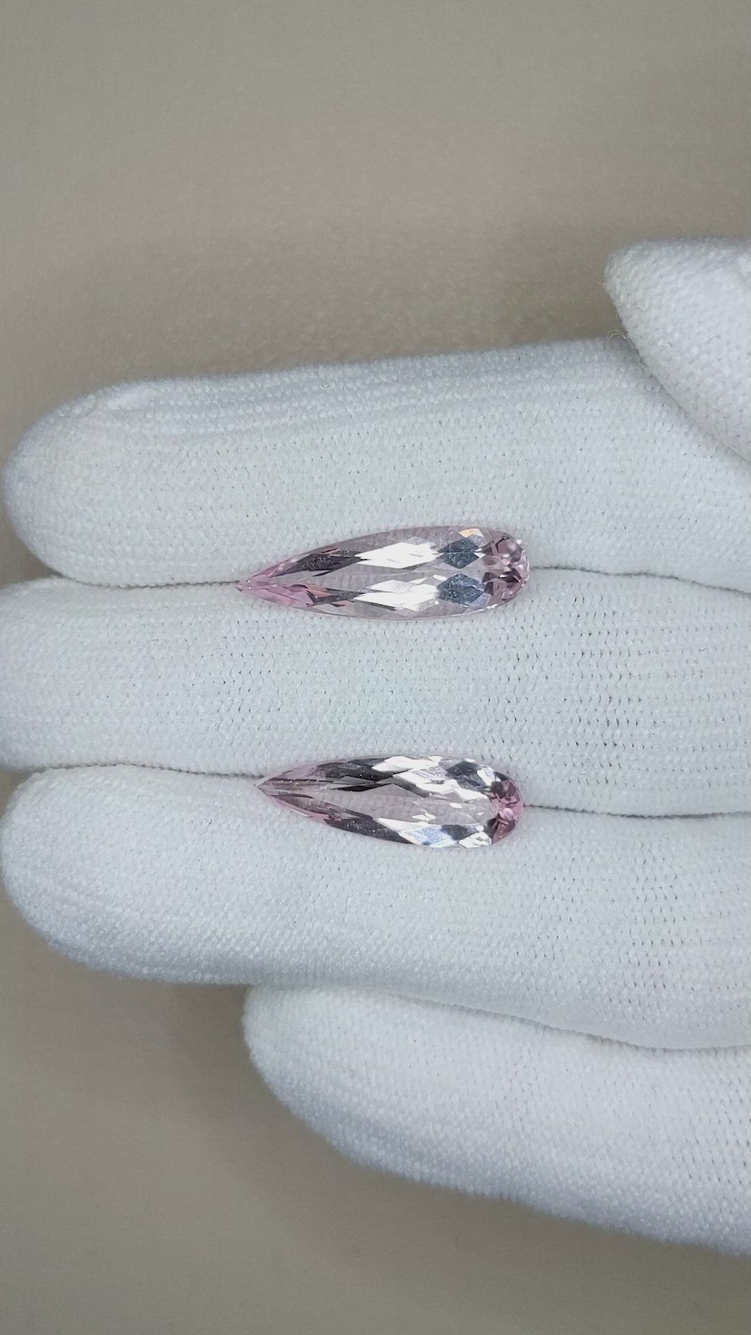 5.25&nbsp;Ct.Tw.Total Carat Weight Morganite Pair from Brazil Size Video