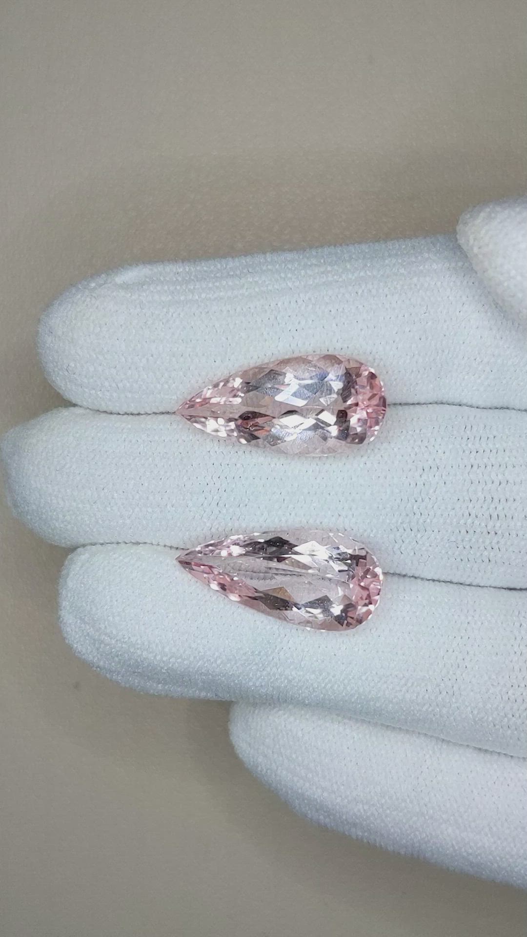 10.88&nbsp;Ct.Tw.Total Carat Weight Morganite Pair from Brazil Size Video