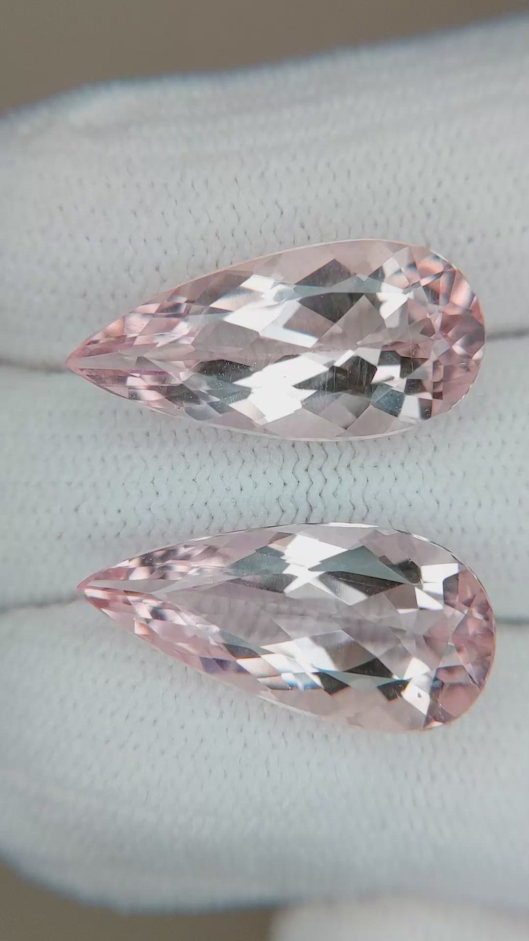 10.88&nbsp;Ct.Tw.Total Carat Weight Morganite Pair from Brazil Size Video