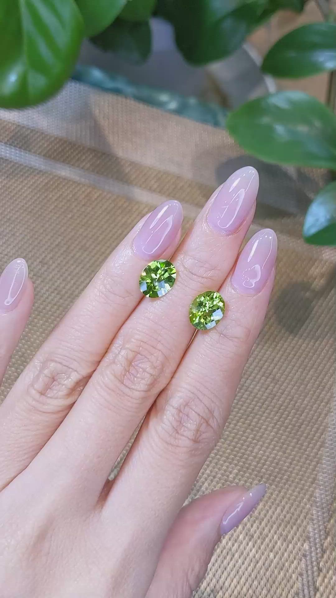 4.36 Ct.Tw.Total Carat Weight Peridot Pair from Burma (Myanmar) Size Video