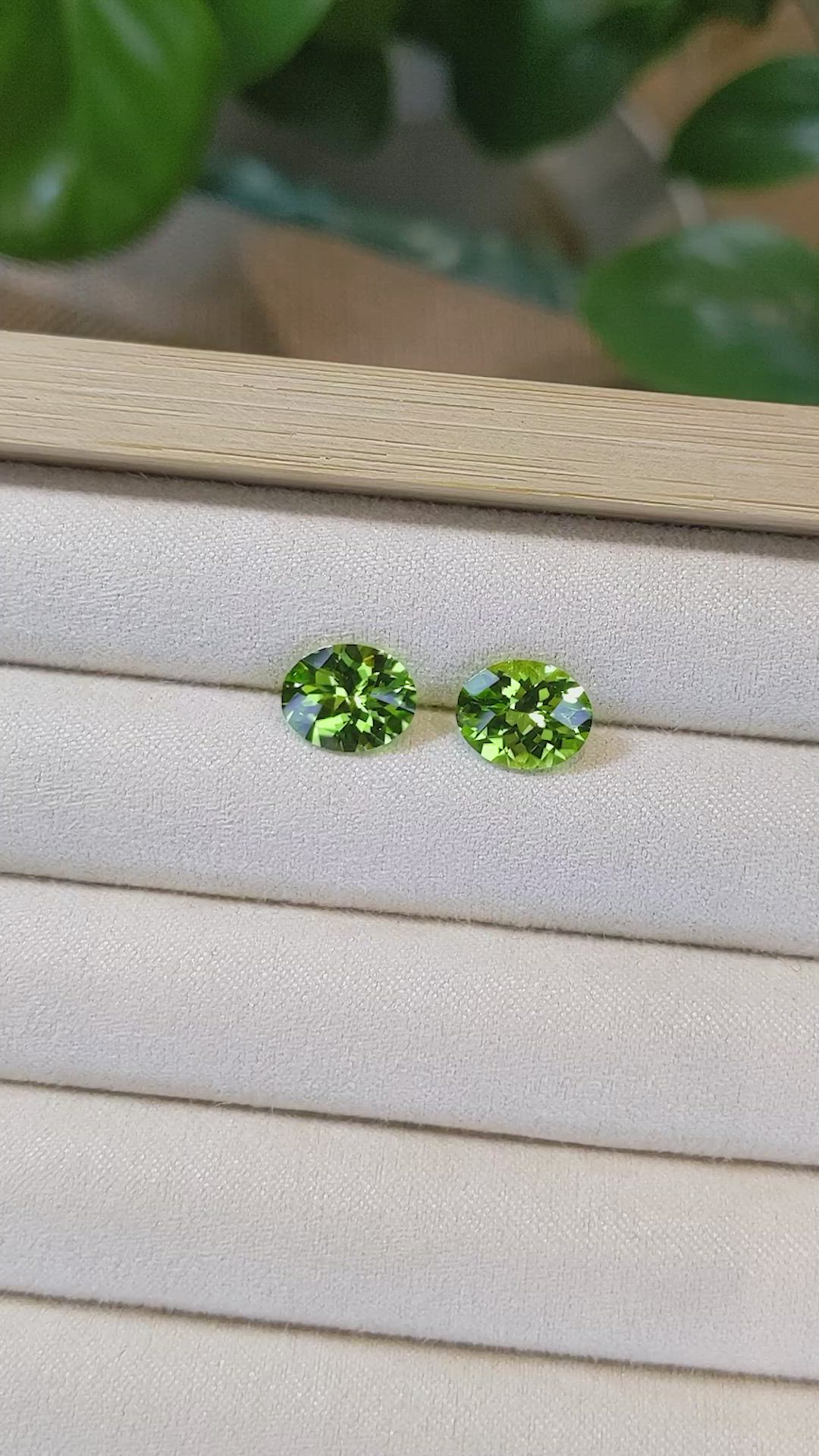 4.36 Ct.Tw.Total Carat Weight Peridot Pair from Burma (Myanmar) Size Video