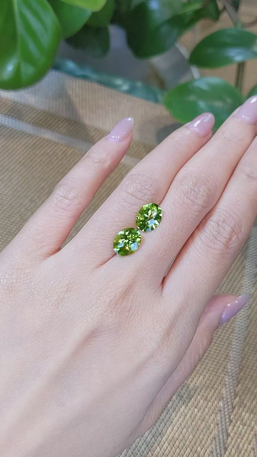 4.36 Ct.Tw.Total Carat Weight Peridot Pair from Burma (Myanmar) Size Video