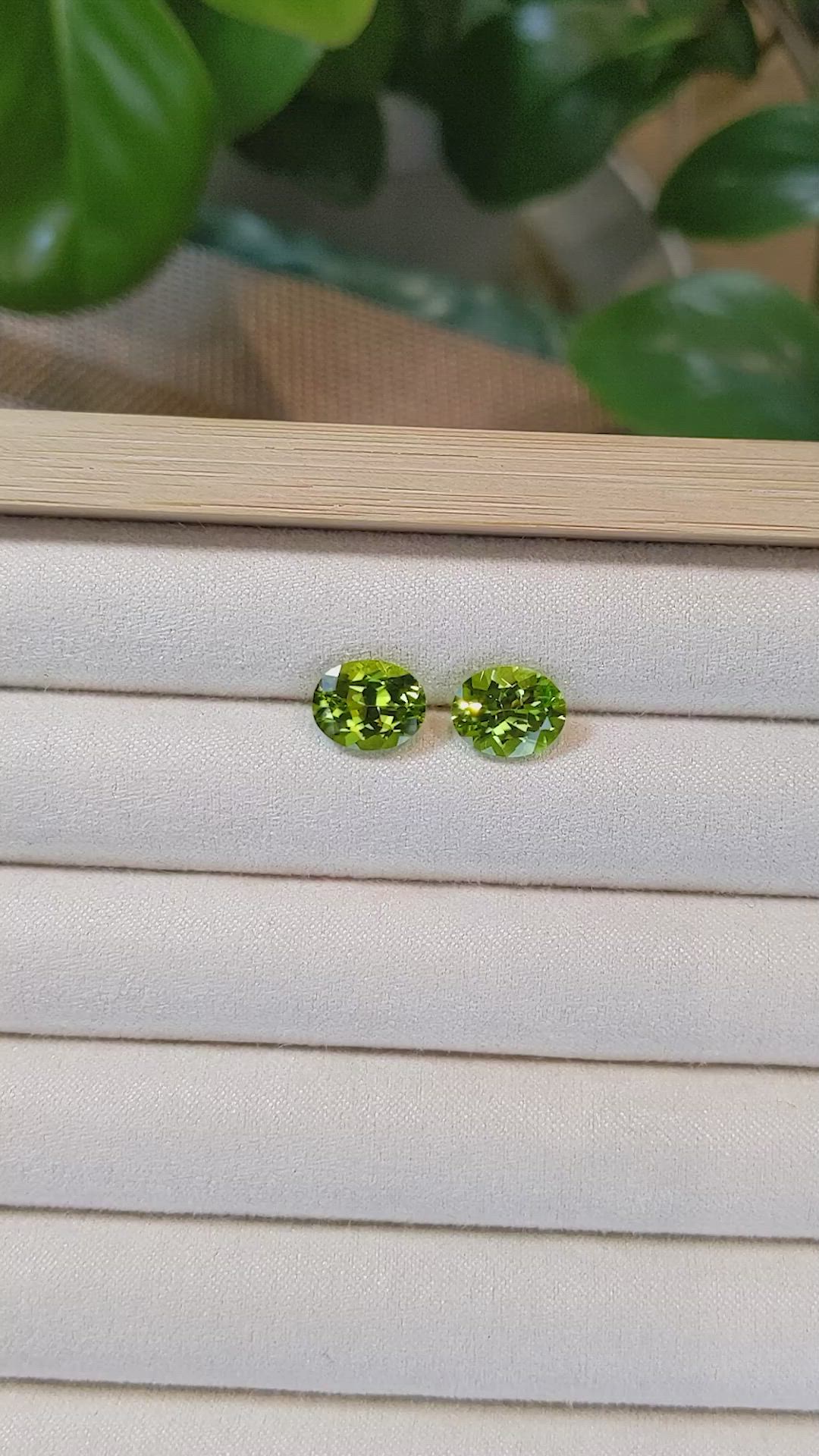 5.51&nbsp;Ct.Tw.Total Carat Weight Peridot Pair from Burma (Myanmar) Size Video